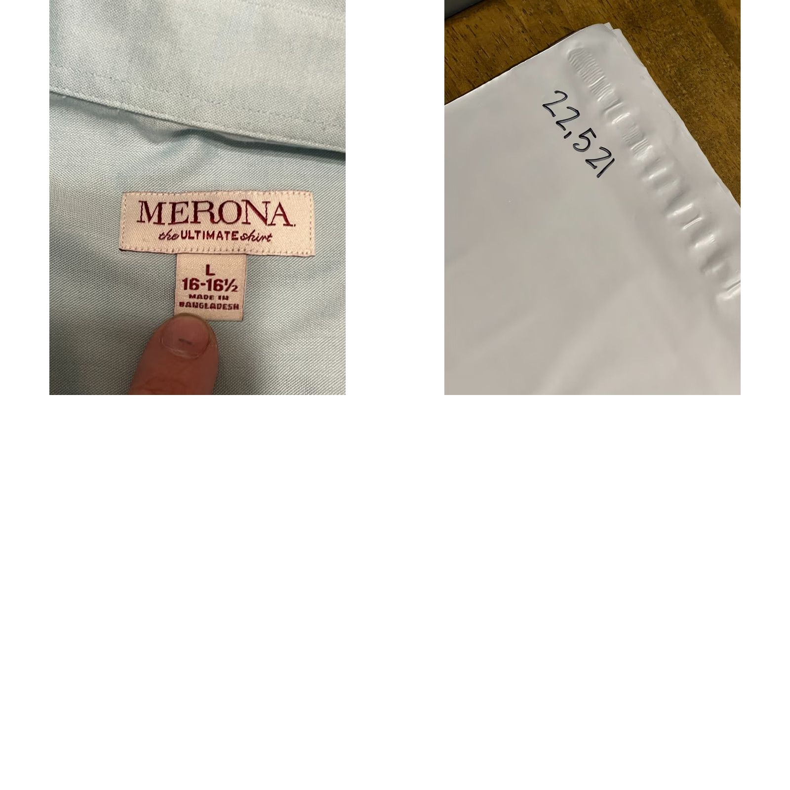 Merona Merona Shirt Mens Large 16-16.5 Blue Button Up The Ultimate Shirt Casual Regular Long Sleeve Collared Button-Up Merit? Size US L / EU 52-54 / 3 - 8 Thumbnail