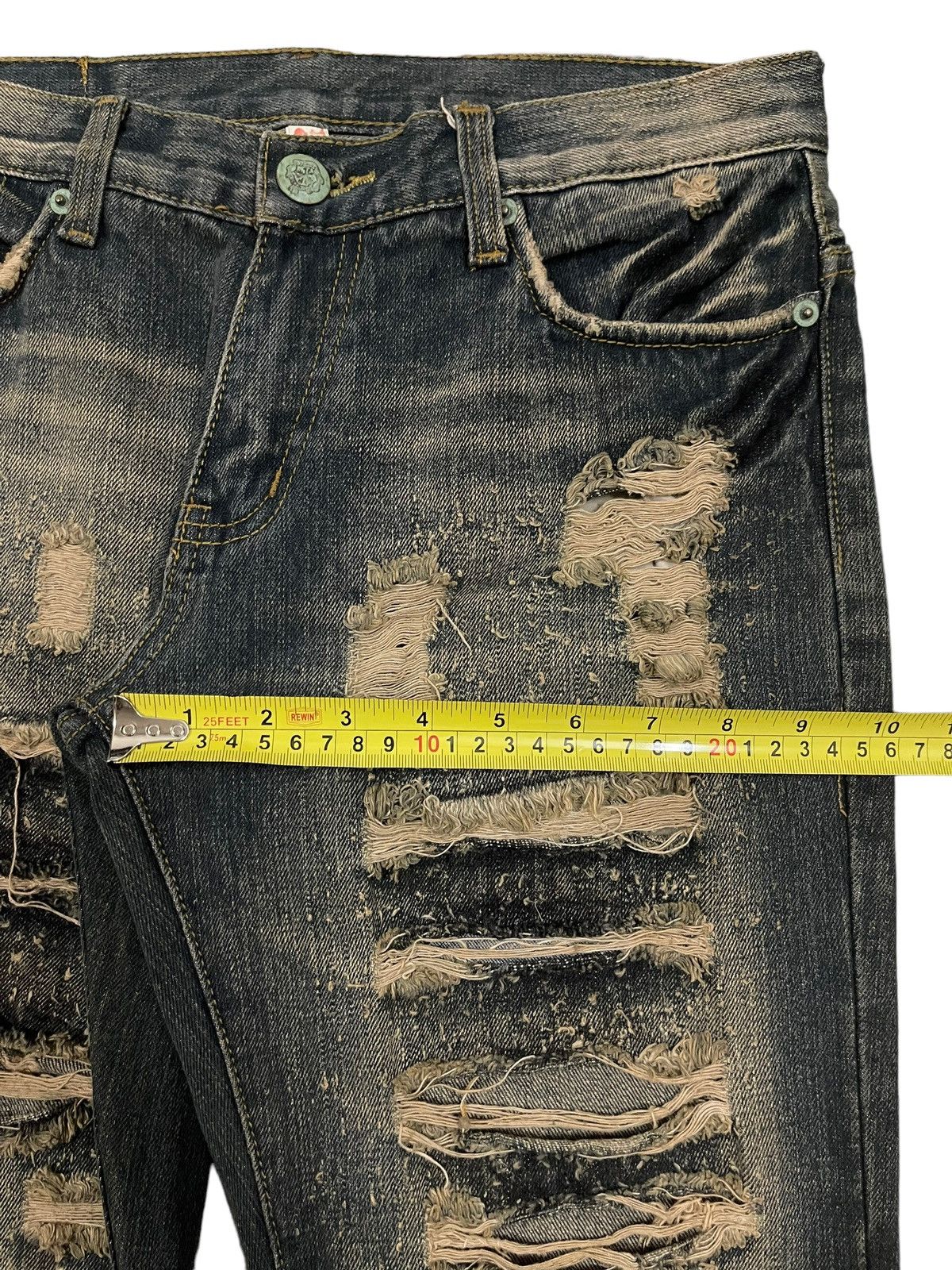 If Six Was Nine Vintage Japanese Brand Mud Wash Style Distressed Jeans Size US 30 / EU 46 - 12 Thumbnail