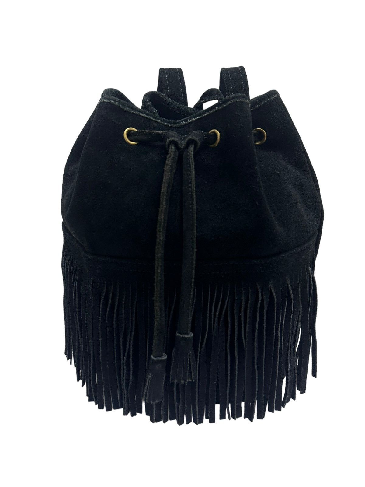 Genuine Leather × Japanese Brand Vintage SAC Leather Fringe Rucksack Backpack Size ONE SIZE - 1 Thumbnail