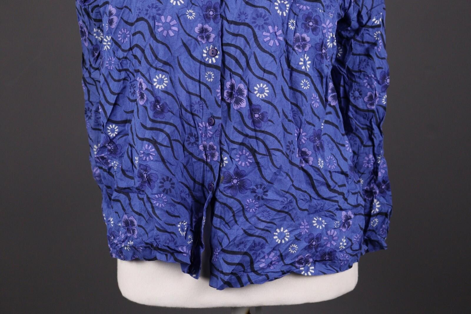 Designer Gudrun Sjode Blue Floral Print Textured Cardigan Size L Size L / US 10 / IT 46 - 3 Thumbnail