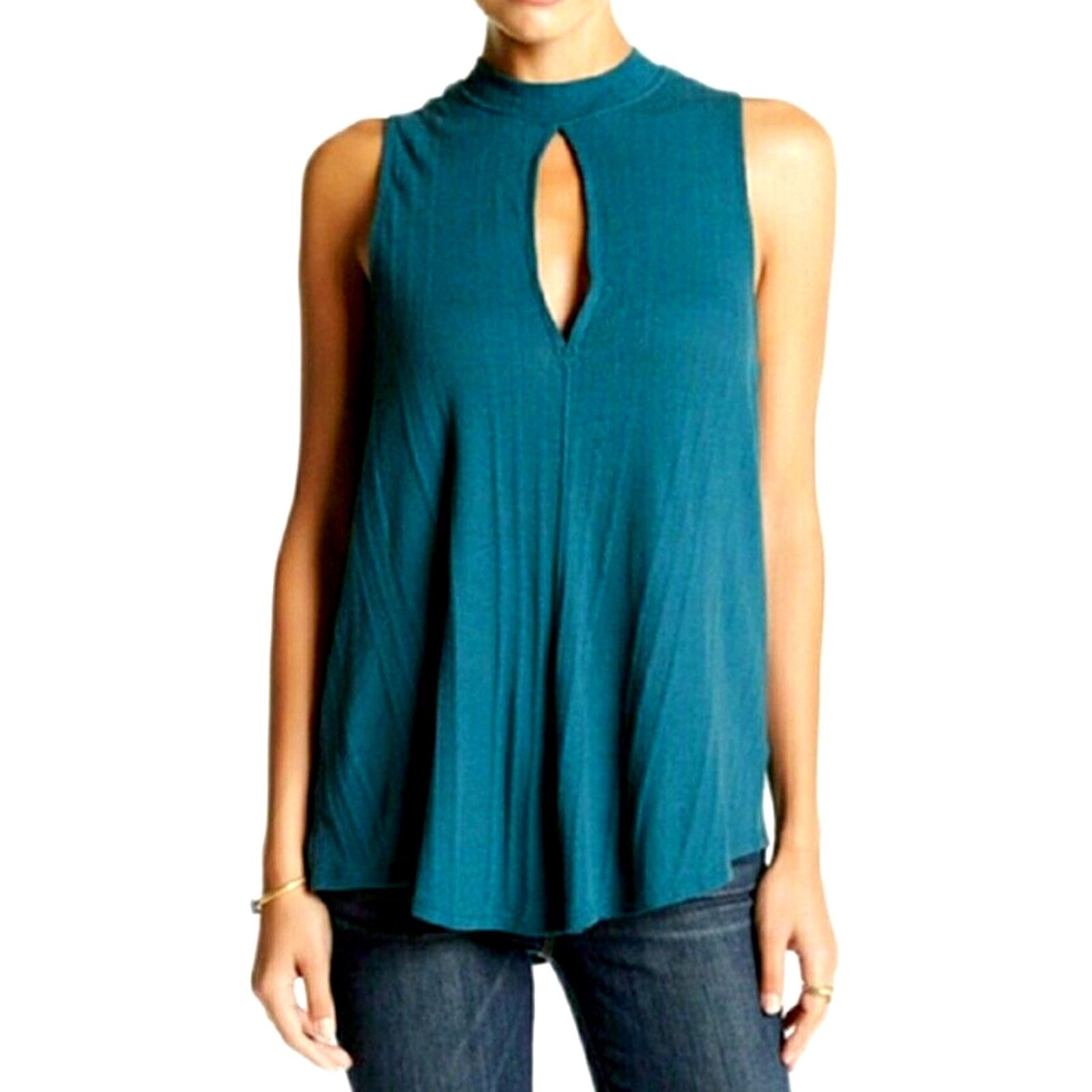Free People Free People Womens Faye Ribbed Tank Top Turquoise size S Size S / US 4 / IT 40 - 2 Thumbnail