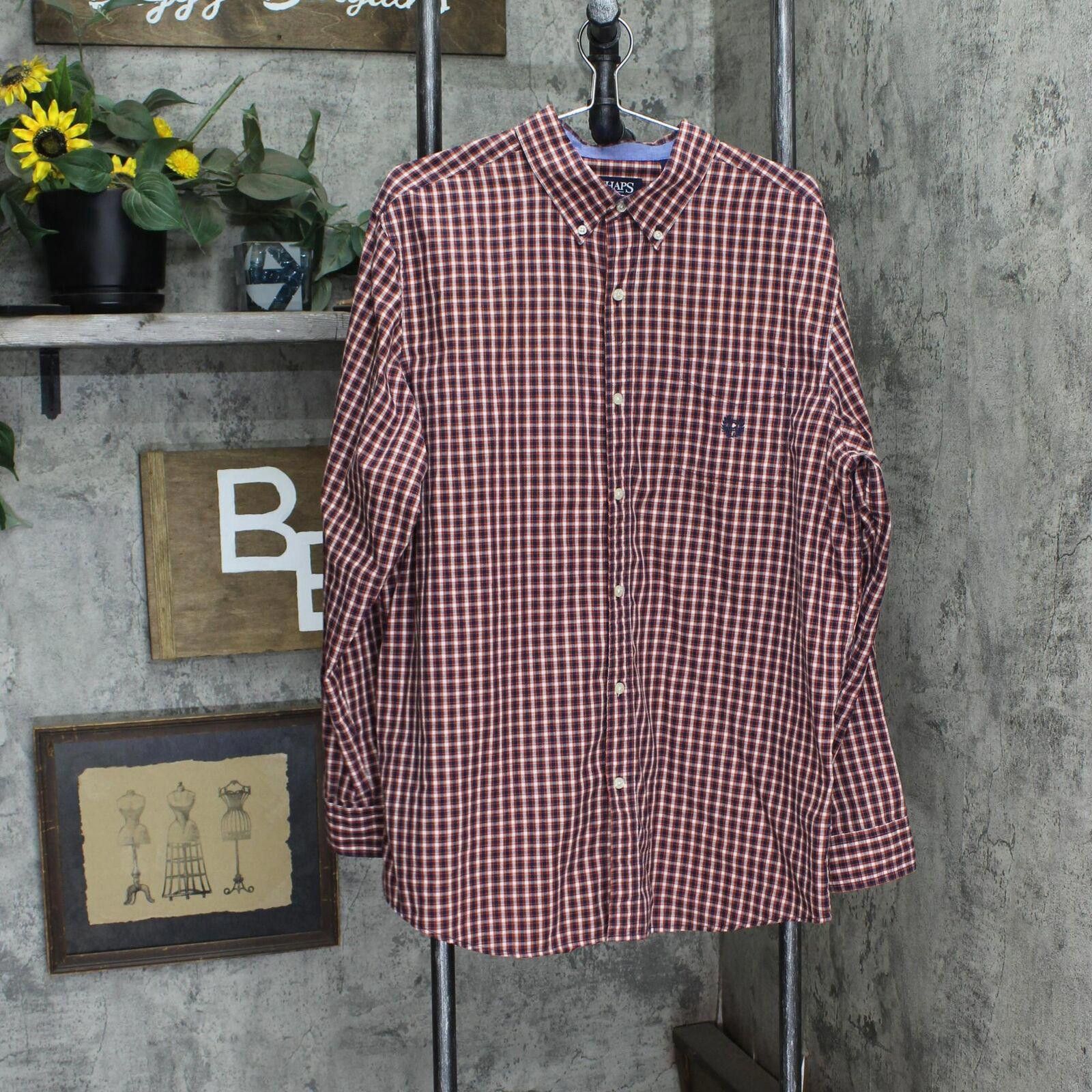 Chaps Chaps Care Button Up Long Sleeve Shirt Pocket Red Plaid XL Size US XL / EU 56 / 4 - 1 Thumbnail