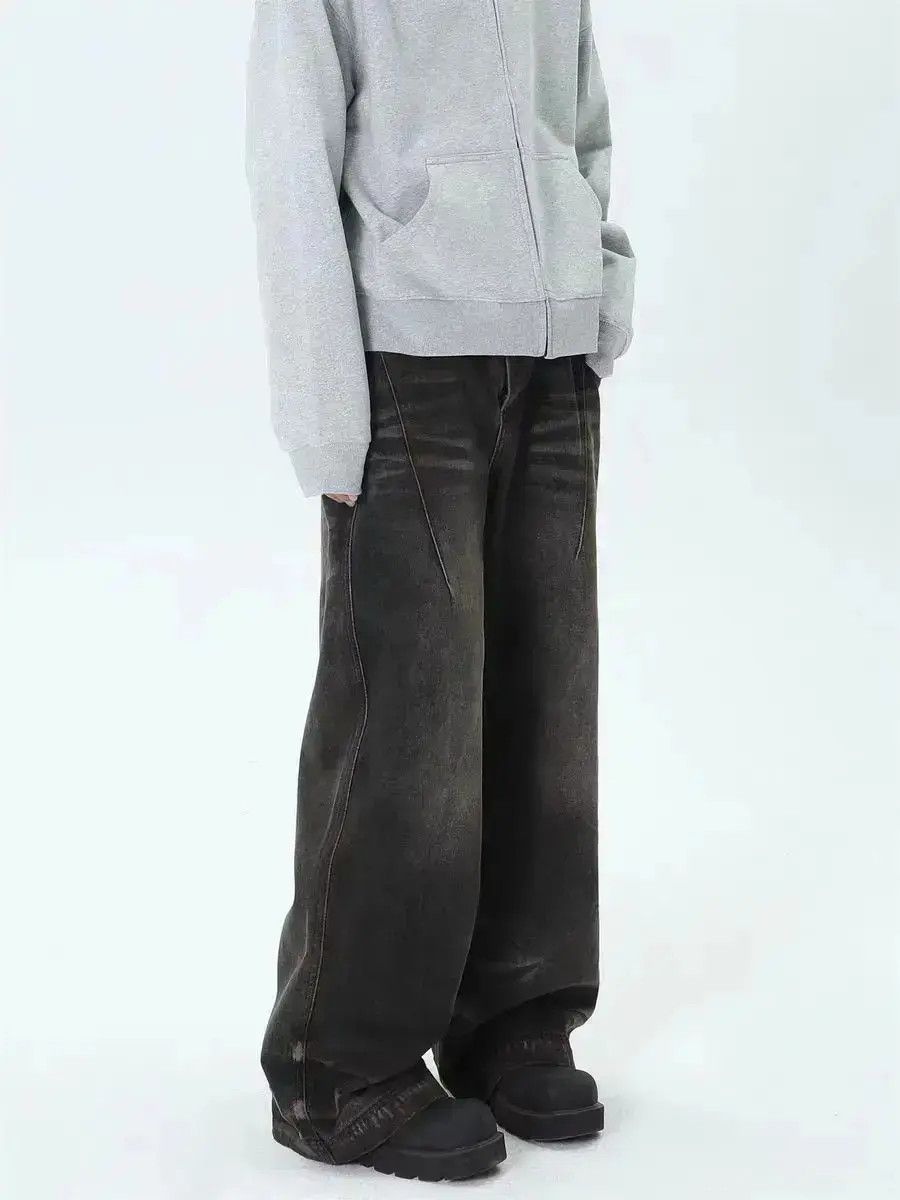 Japanese Brand Vintage street trash washed straight leg jeans Size US 32 / EU 48 - 1 Thumbnail