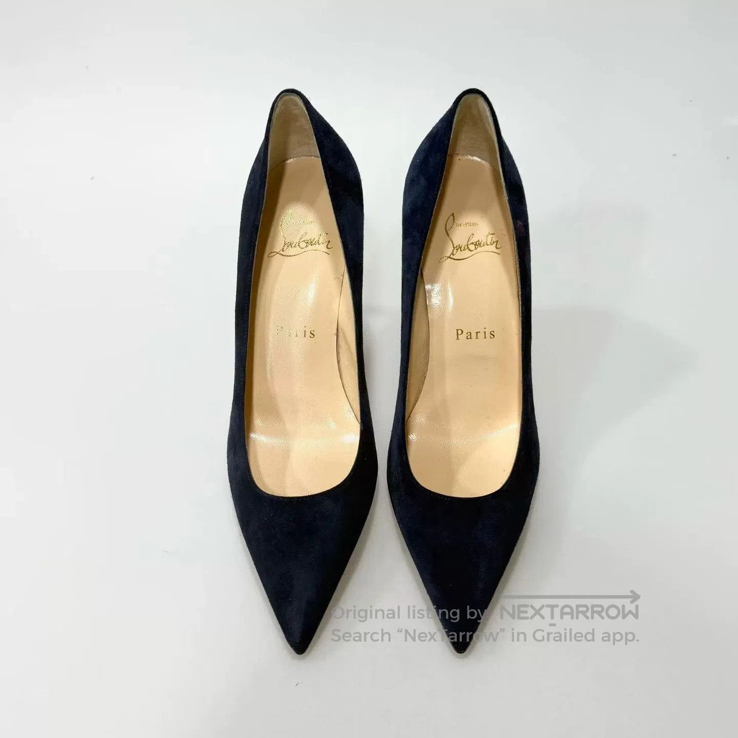 Christian Louboutin Christian Louboutin Blue Suede Heels. Size US 4.5 / IT 34.5 - 4 Thumbnail