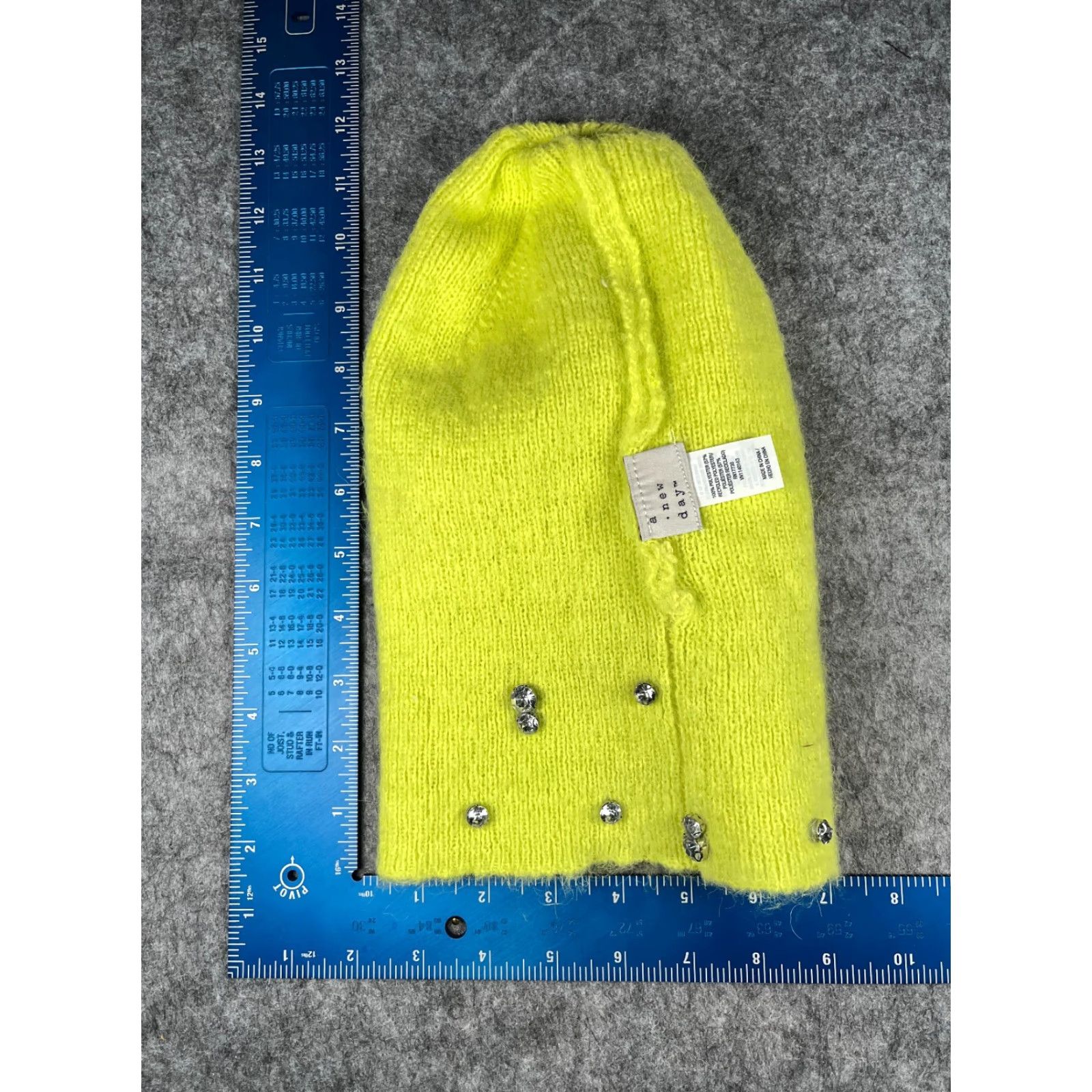 Vintage A New Day Beanie Toque Women One Size Yellow Knit Jewel Bling 100% Polyester NEW Size ONE SIZE - 6 Thumbnail
