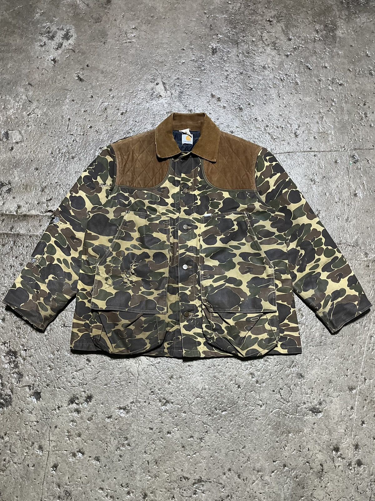 image of Crazy Vintage Carhartt Duck Camo Jacket Workwear Unique, Men's (Size XL)