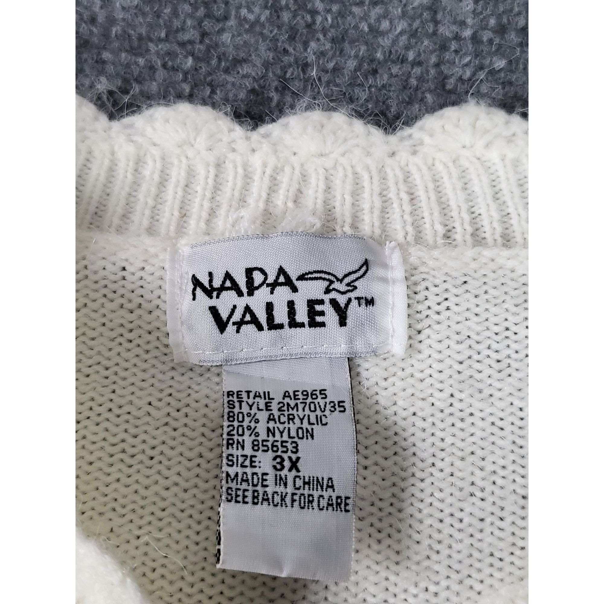 Vintage Vintage Napa Valley Mock Neck Sweater women Sz 3XL White Flo Size 3XL / US 20-22 - 6 Thumbnail