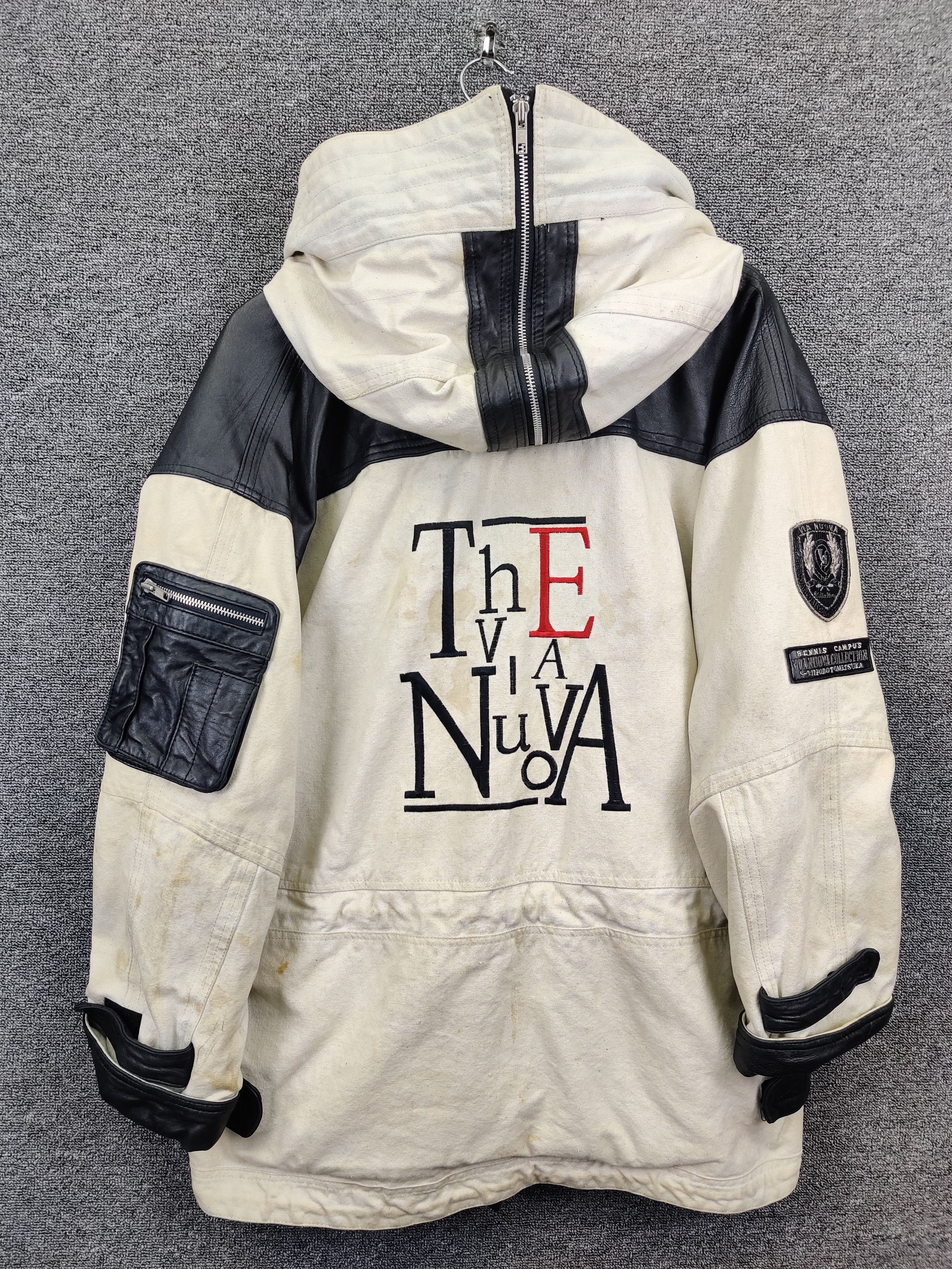 Designer Vintage Via Nuova Pelle Tactical Leather Jacket Size US XL / EU 56 / 4 - 8 Thumbnail