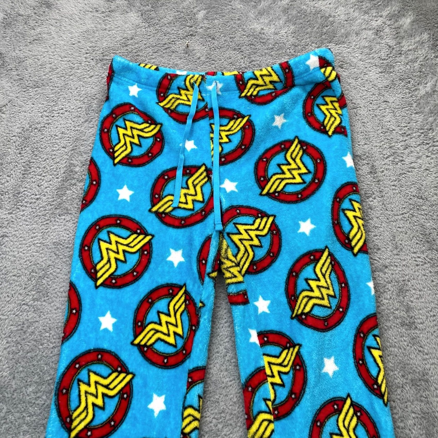 DC Comics DC Comics Pants Womens L Blue Wonder Woman Fleece Lounge Sleepwear AOP Size 36" / US 14 / IT 50 - 4 Thumbnail