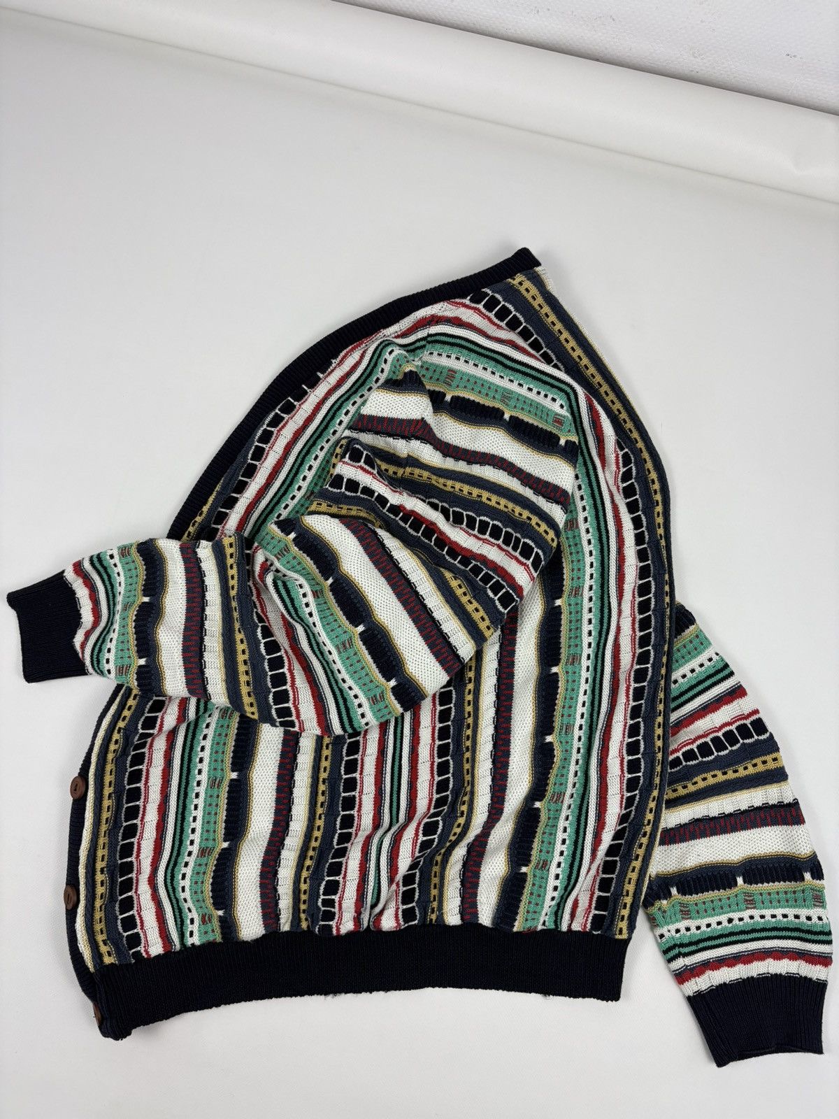 Coogi Rare 80's Archive Hand Knit Cardiagn Biggie Cosby Cable Pullover Jumper Sweater Jacket Size US L / EU 52-54 / 3 - 3 Thumbnail