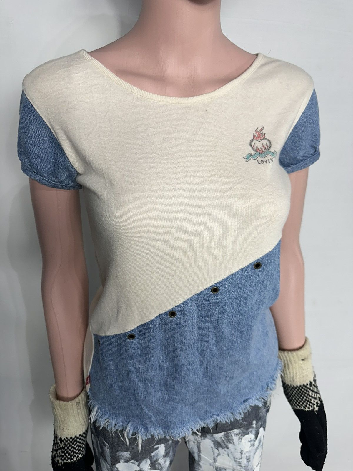 Levi's × Levi's Vintage Clothing × Vintage Vintage Levi’s Sample Hybrid Tshirt Denim and Cotton Size S / US 4 / IT 40 - 13 Thumbnail