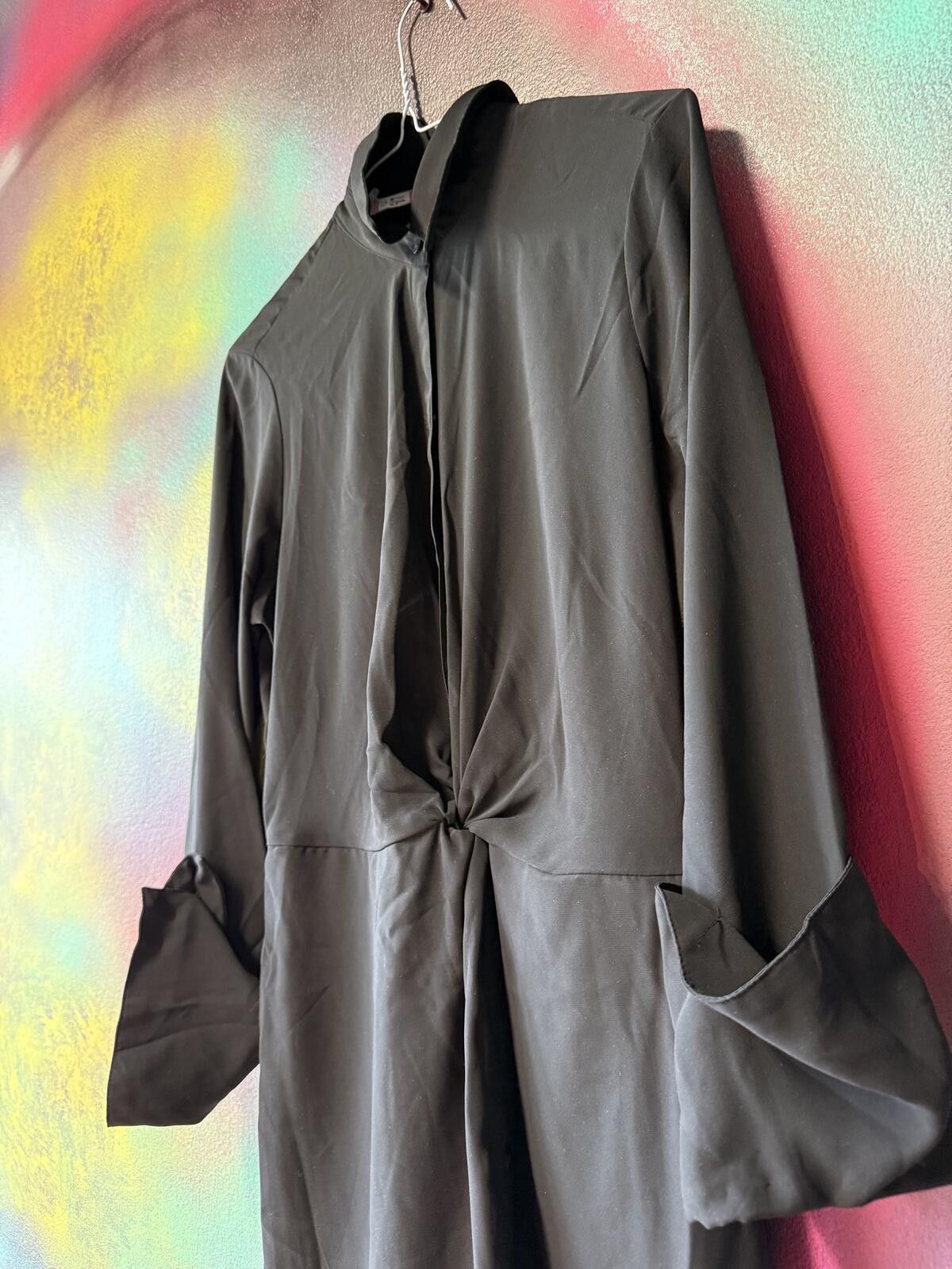 Other Abercrombie & Fitch Long Sleeve Twist-Front Shirt Dress Size S / US 4 / IT 40 - 2 Thumbnail