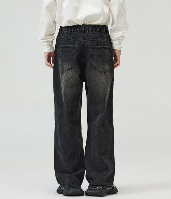 Japanese Brand Street loose straight retro washed distressed jeans for men Size US 32 / EU 48 - 5 Thumbnail