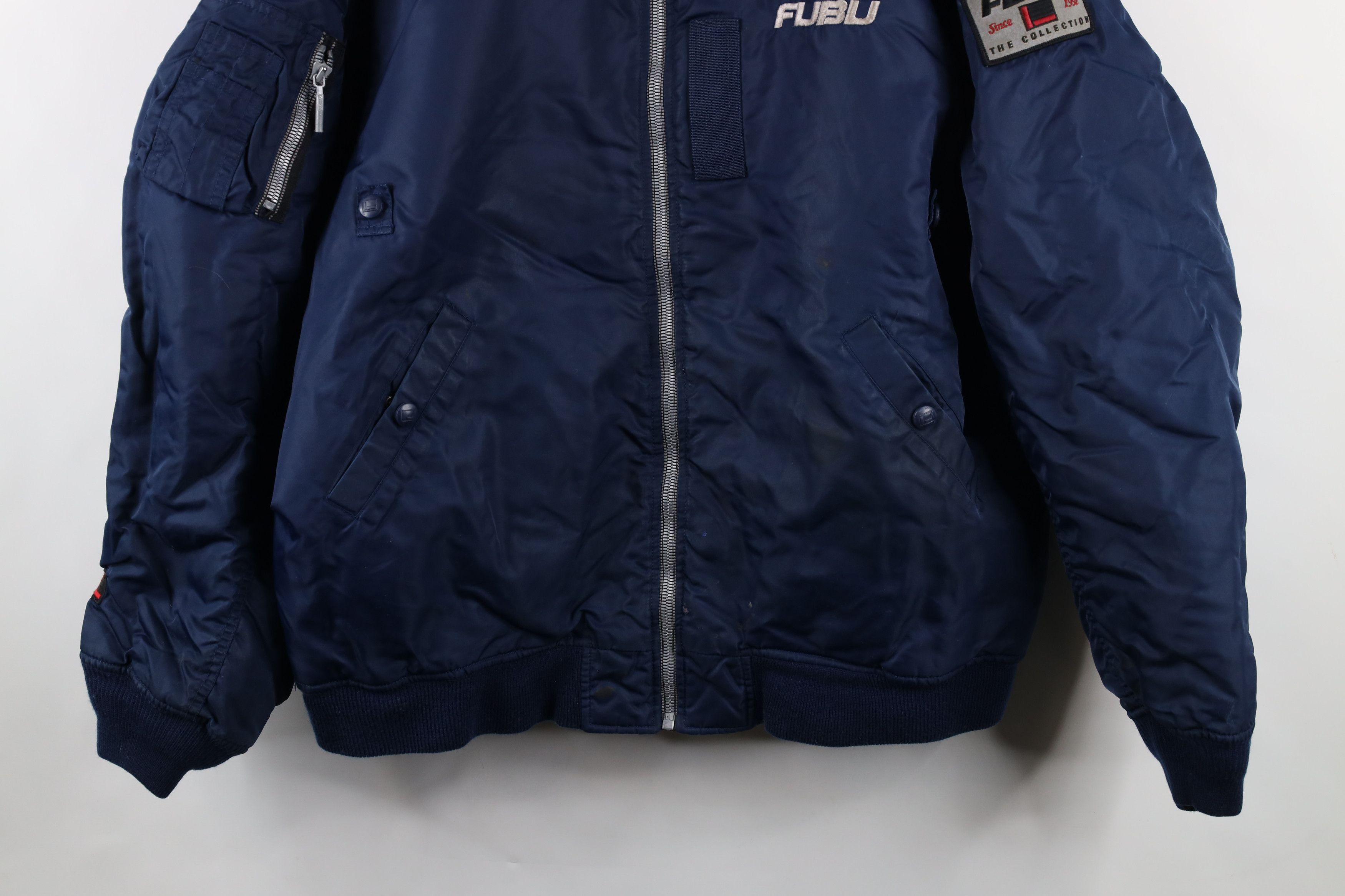 Fubu × Vintage Vintage 90s Fubu Spell Out Reversible Military Bomber Jacket Size US XL / EU 56 / 4 - 3 Thumbnail