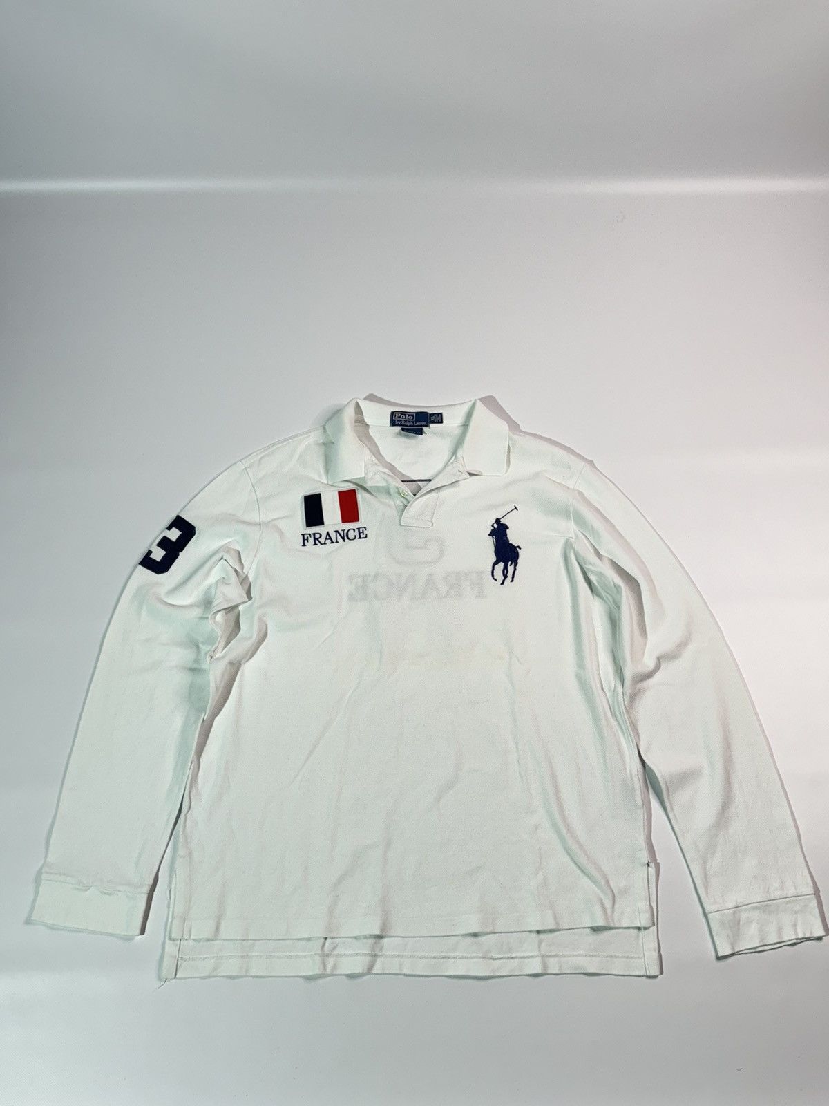 image of Polo Ralph Laurent France Chief Keef Y2K Swag Drill Rugby in White, Men's (Size XL)