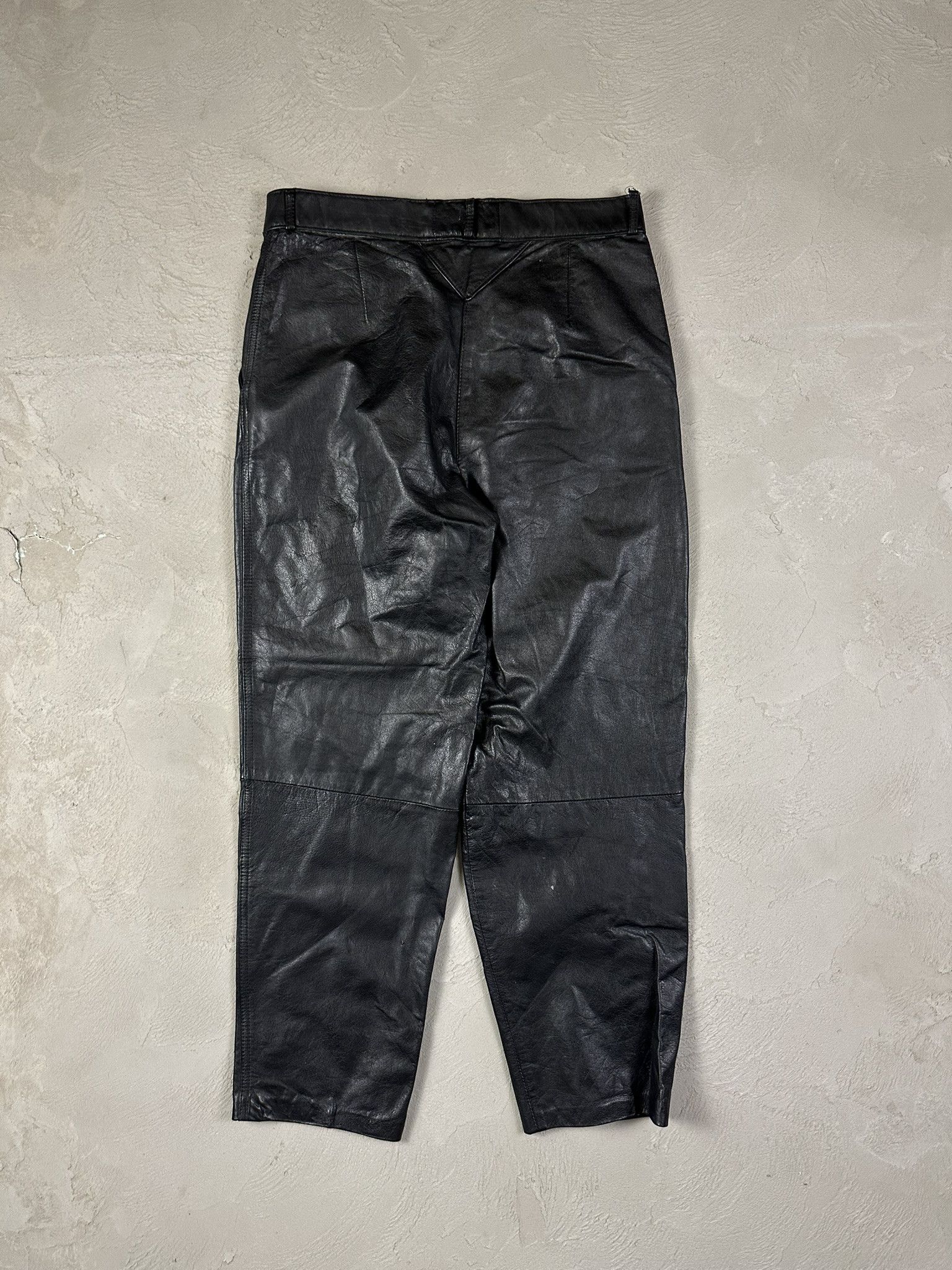 Genuine Leather 90s Vintage Leather Oversized Pants Size US 32 / EU 48 - 6 Thumbnail