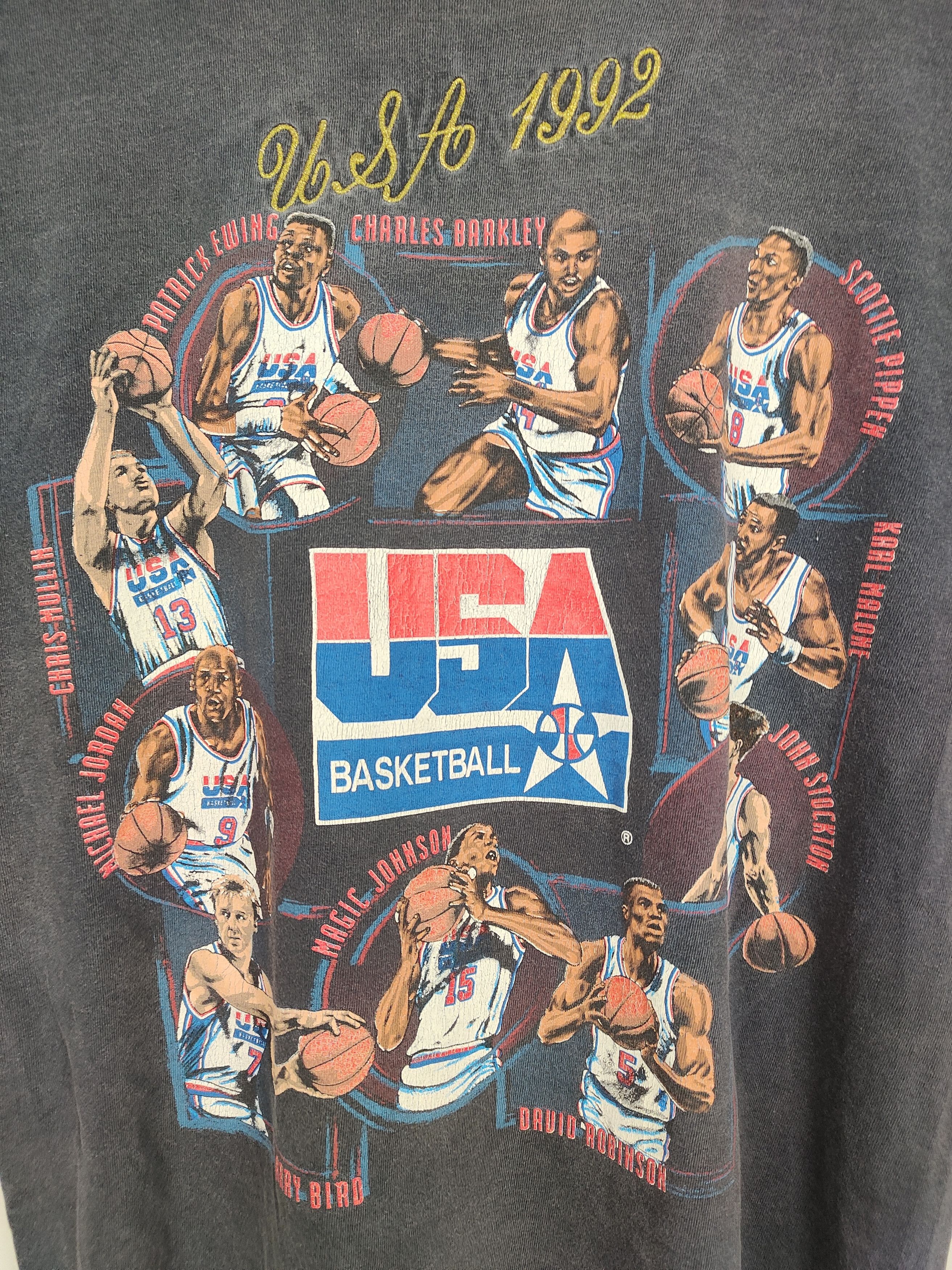 NBA × Vintage Vintage Sunfaded 90s USA Basketball Team 1992 Lineup Shirt Size US M / EU 48-50 / 2 - 3 Thumbnail