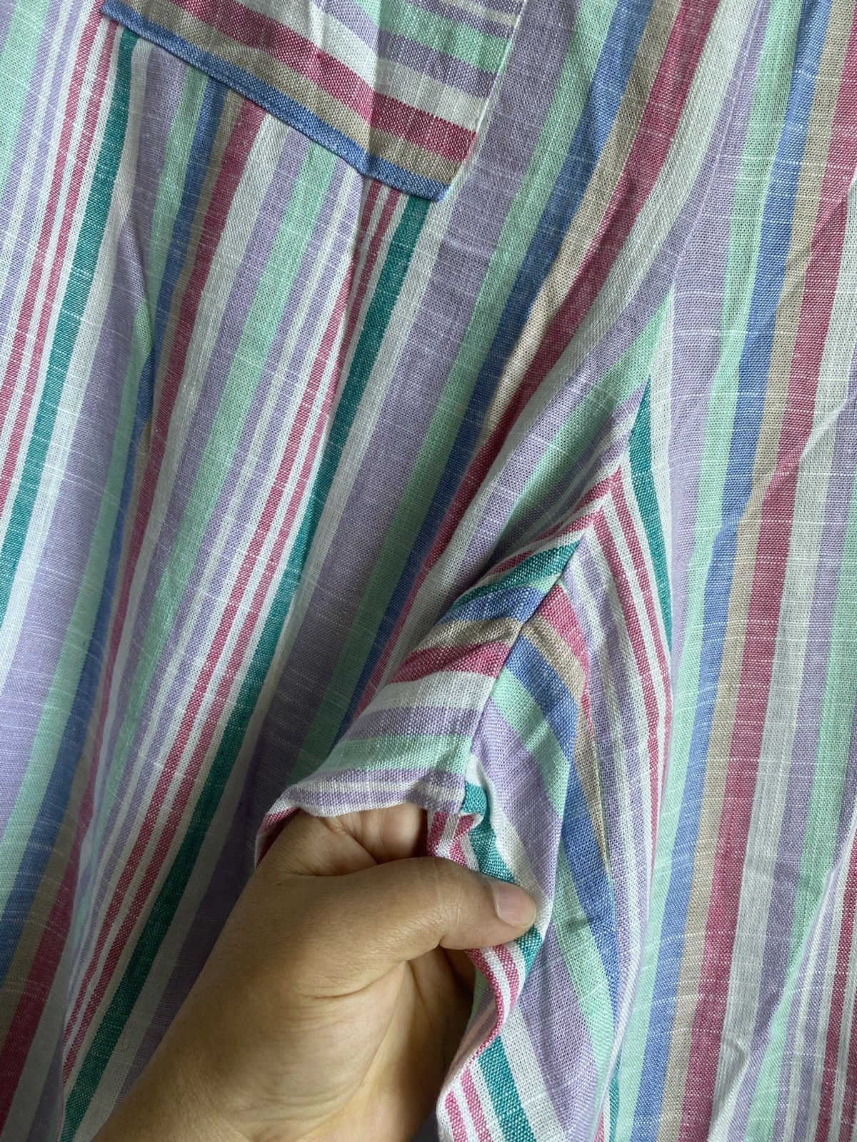 Other Ashley Stewart Wide Leg High Flowy Stripped Linen Pants NWT Size 38" / US 16 / IT 52 - 5 Thumbnail