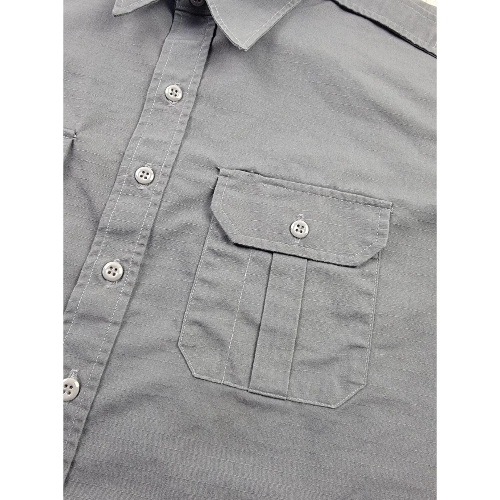 Propper Proper Shirt Men 2XL Gray Ripstop Short Sleeve Button Down Shirt Size US XXL / EU 58 / 5 - 6 Thumbnail