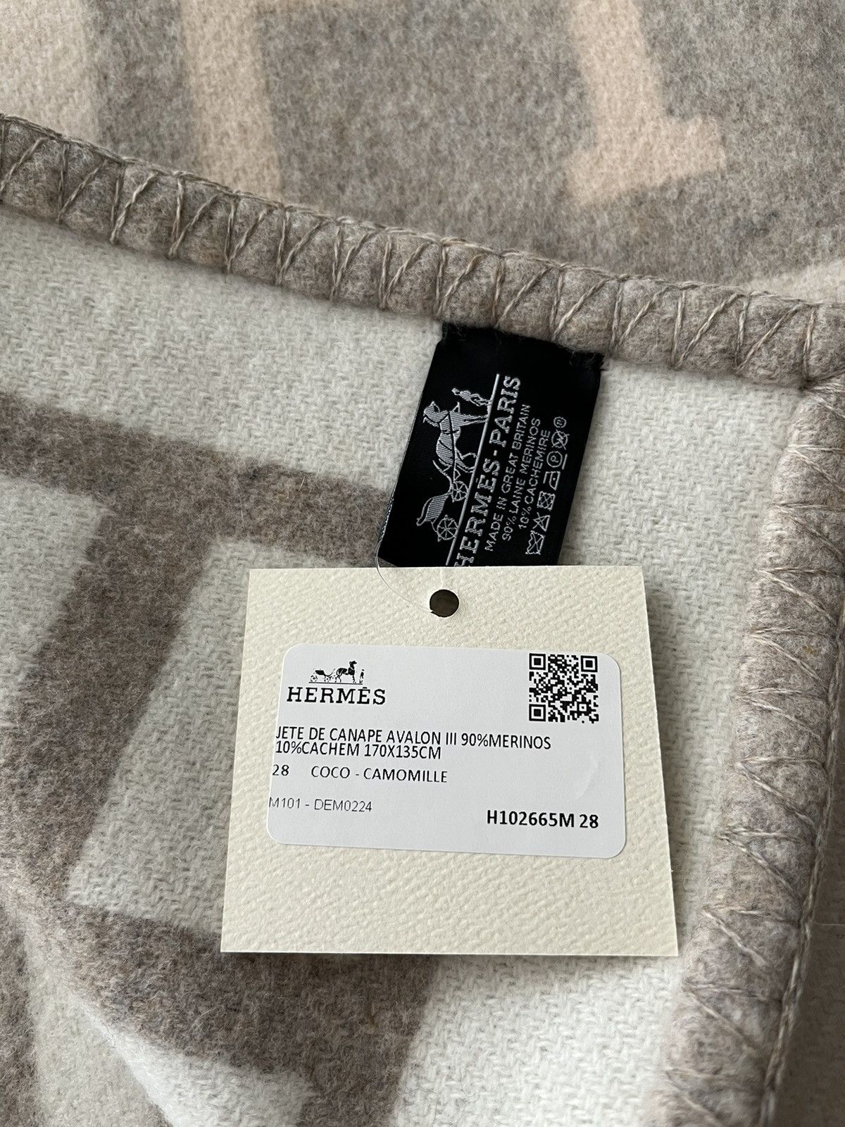 Hermes Giftable New Hermes Avalon Blanket Coco Chamomile Cashmere Size ONE SIZE - 6 Thumbnail