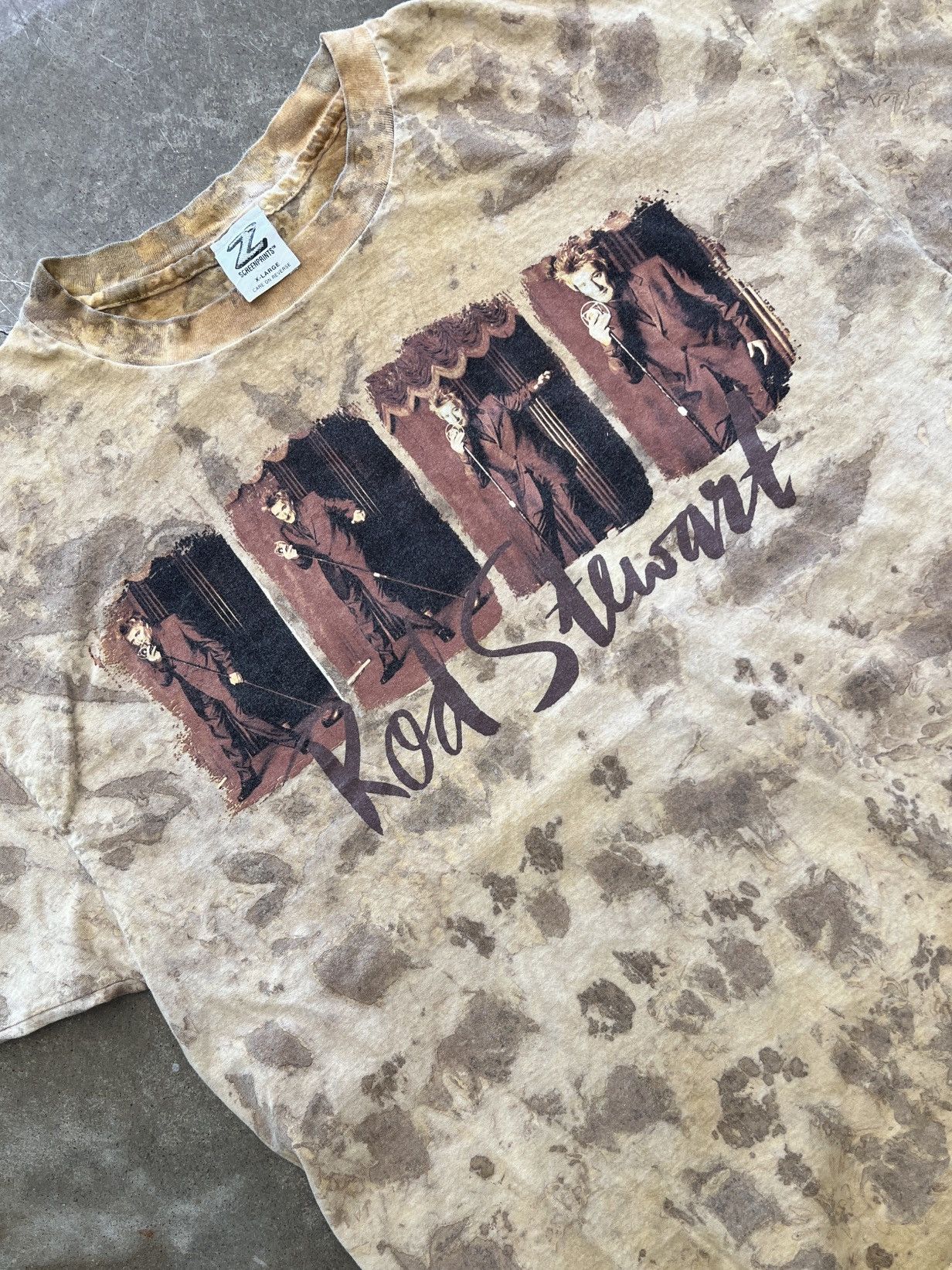 Band Tees × Vintage Vintage Rod Stewart Tie Dye Single Stitch Tee XL Size US XL / EU 56 / 4 - 1 Thumbnail
