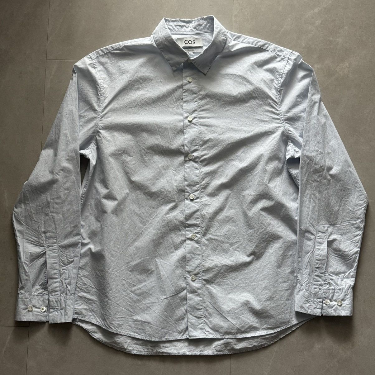 Cos COS Relaxed Poplin Shirt Light Blue M Size US M / EU 48-50 / 2 - 1 Thumbnail