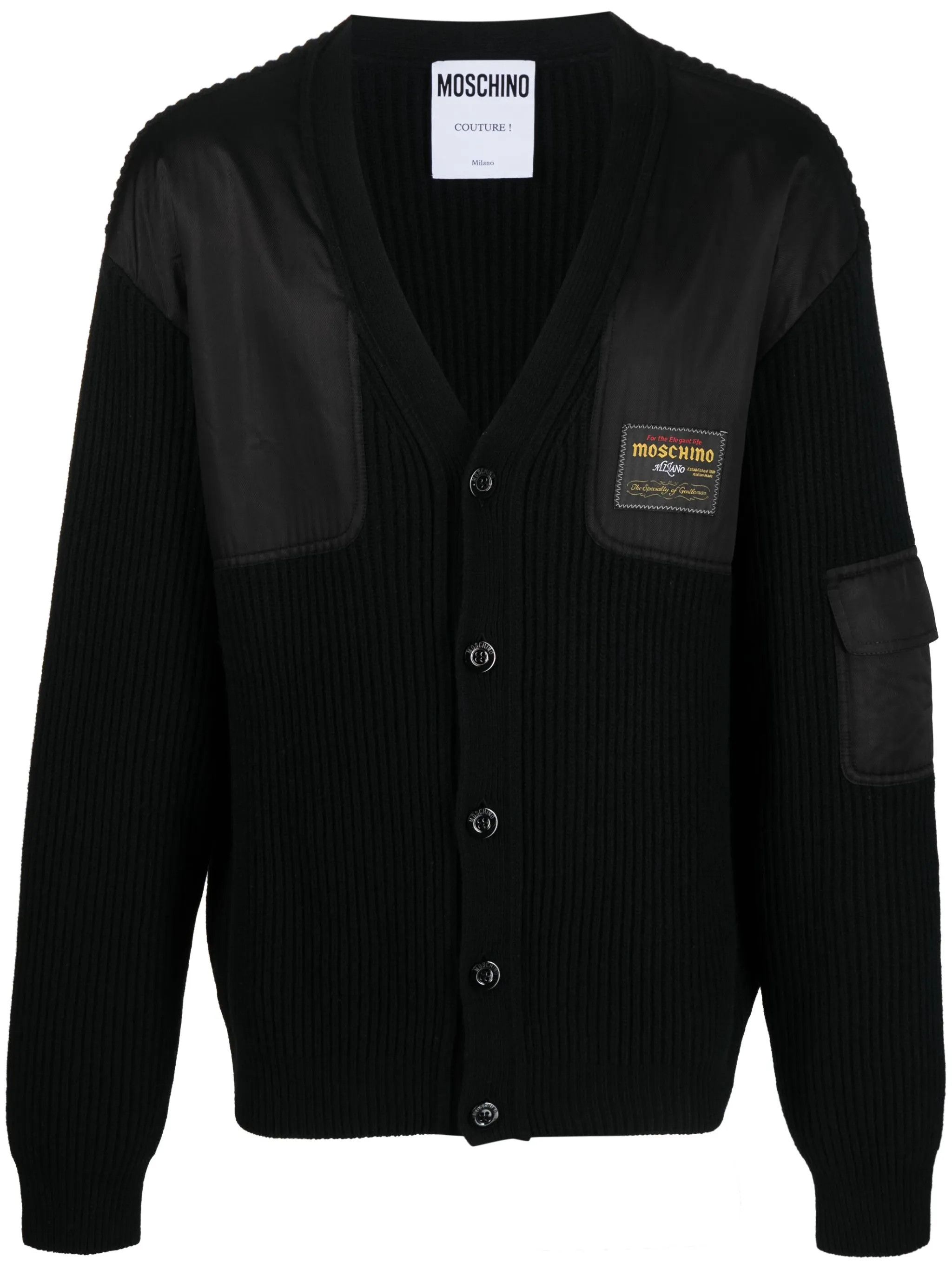 Moschino o1y0225 Cardigan in Black Size US M / EU 48-50 / 2 - 1 Thumbnail