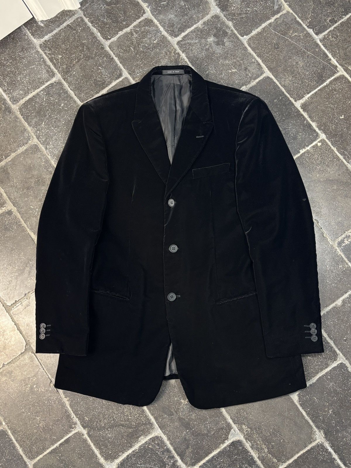 Emporio Armani F/W 2000 Emporio Armani Blazer Velvet Tuxedo Jacket Vintage Size 52R - 3 Thumbnail