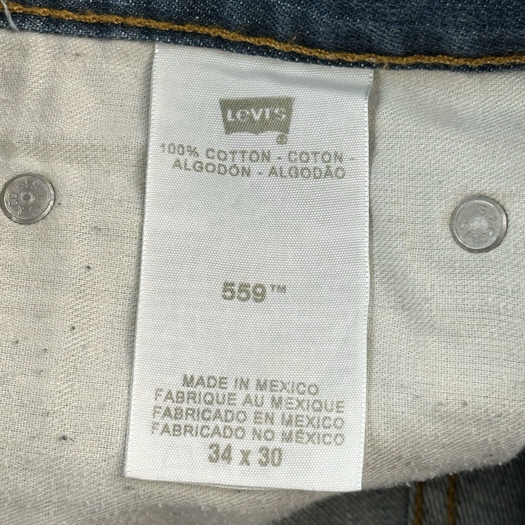 Levi's VINTAGE Levi's 559 Jeans Mens 36x31 Blue Denim Relaxed Straight 90s Y2K USA Solid Pattern Size US 36 / EU 52 - 6 Thumbnail