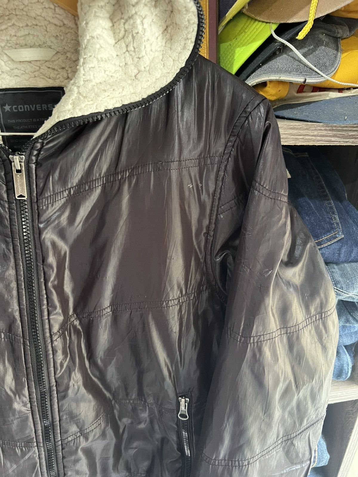 Converse 🔥Converse Full Zipper Hoodie Sherpa Jacket Size US M / EU 48-50 / 2 - 5 Thumbnail