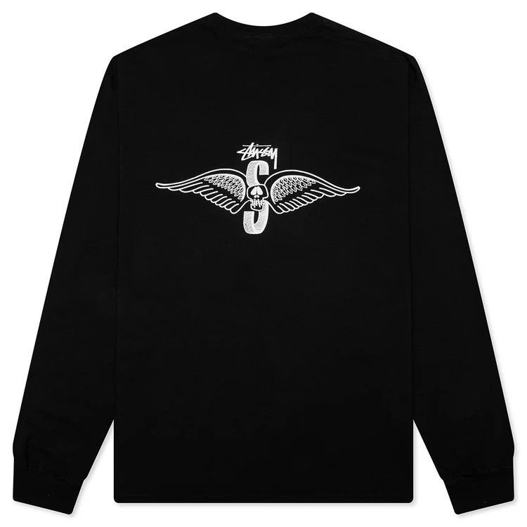 Stussy Pigment Dyed Skull Wings Long Sleeve T Shirt