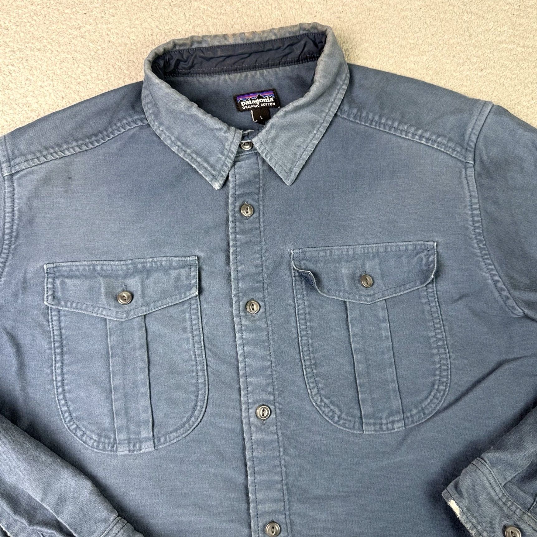 Patagonia Patagonia Shirt Mens L Blue Organic Cotton Flannel Button Up Pockets Casual Distressed Vintage: No (adjusted within constraints) Size US L / EU 52-54 / 3 - 2 Thumbnail