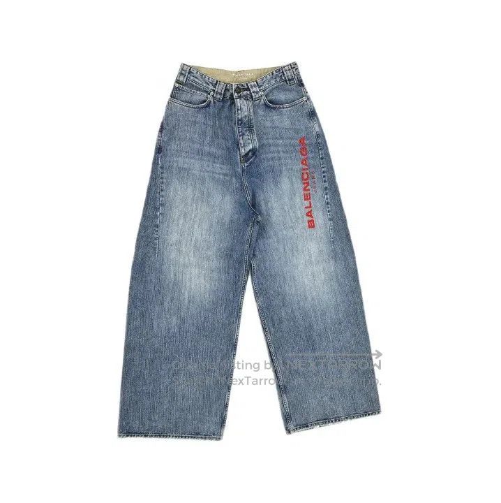 Balenciaga Balenciaga Men's Embroidered Denim Jeans in Light Blue. Size US 26 / EU 42 - 2 Thumbnail