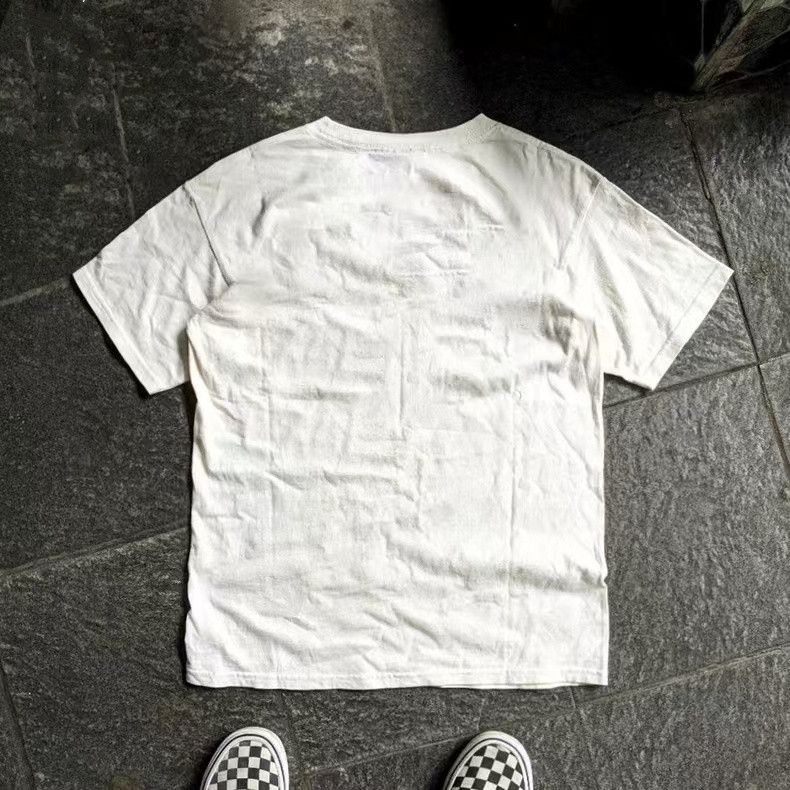 Vintage White Vintage Cotton T-shirt with Whale Pattern Size US M / EU 48-50 / 2 - 2 Thumbnail