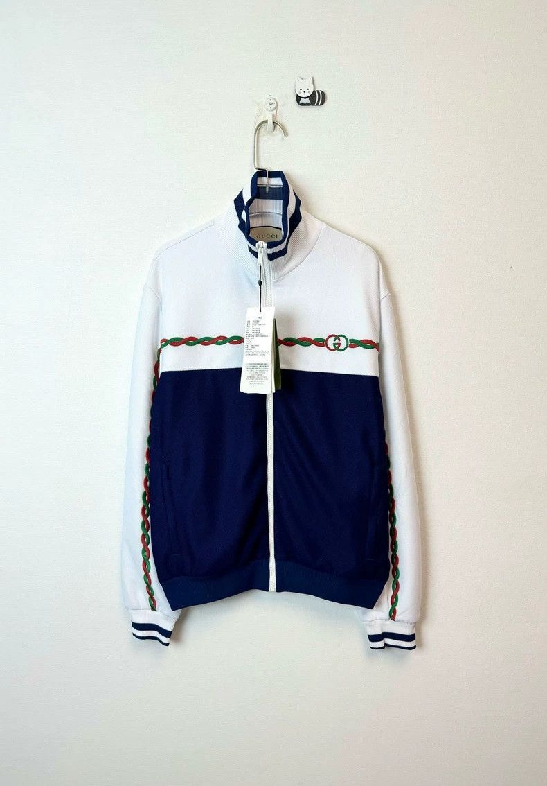 Gucci Gucci Blue White Zip Jacket with Logo-2506 Size US XS / EU 42 / 0 - 1 Thumbnail
