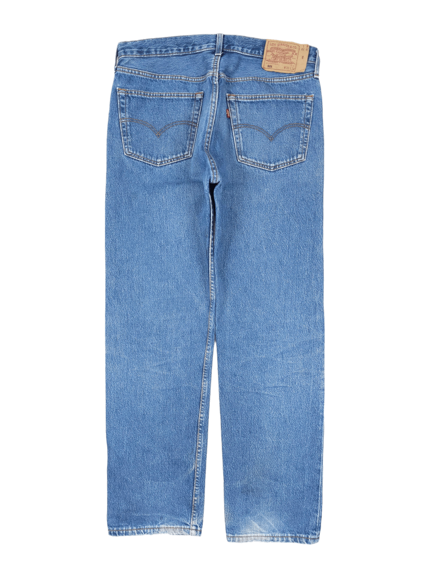 Levi's × Levi's Vintage Clothing × Vintage 💎 38/32 Vintage 90's Levi's 501 Washed Straight Denim Jeans Size US 38 / EU 54 - 2 Thumbnail