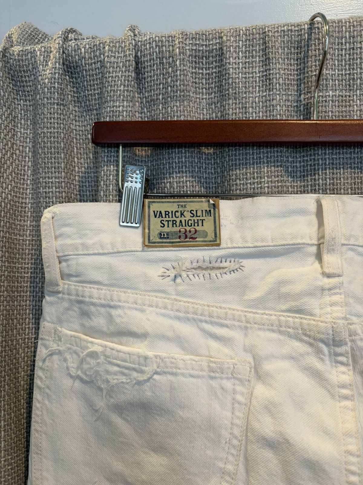 Ralph Lauren Ralph Lauren Distressed Patchwork White Selvedge Denim Short Size US 32 / EU 48 - 4 Thumbnail