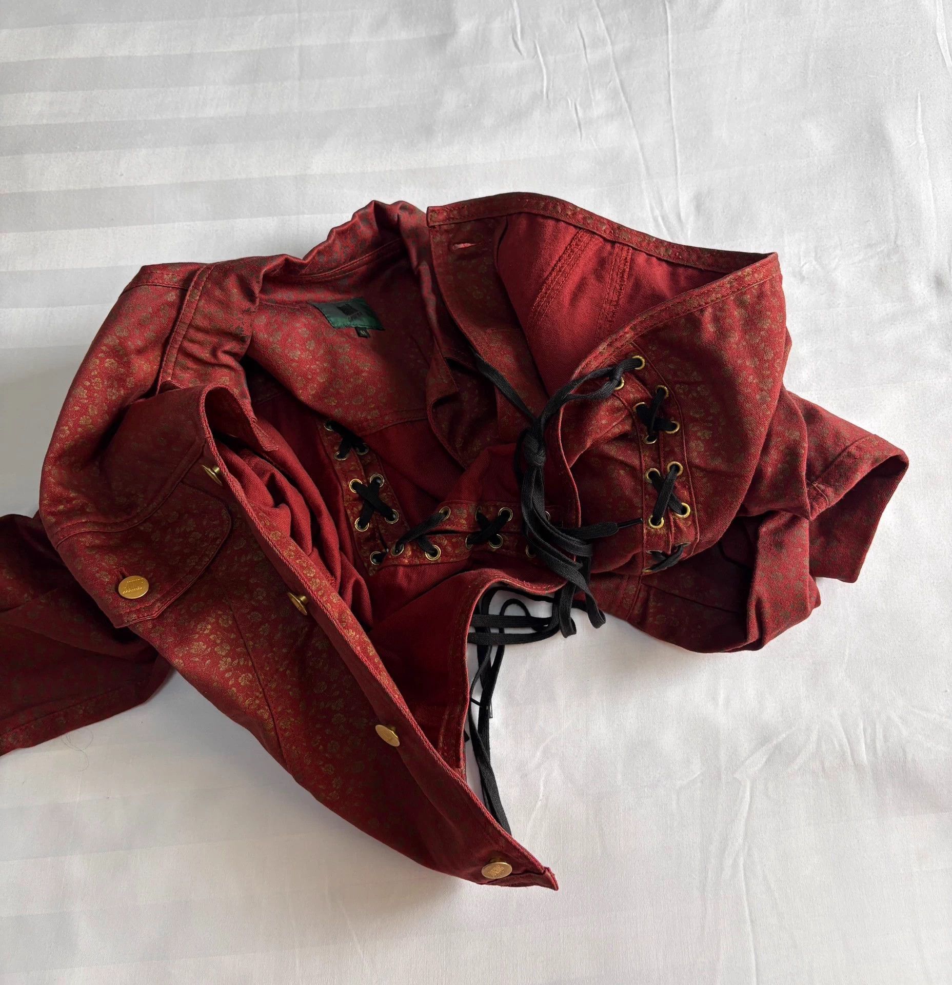 Jean Paul Gaultier JPG Vtg Flower Strap Corset Back Short Wide Jkt Size M / US 6-8 / IT 42-44 - 9 Thumbnail