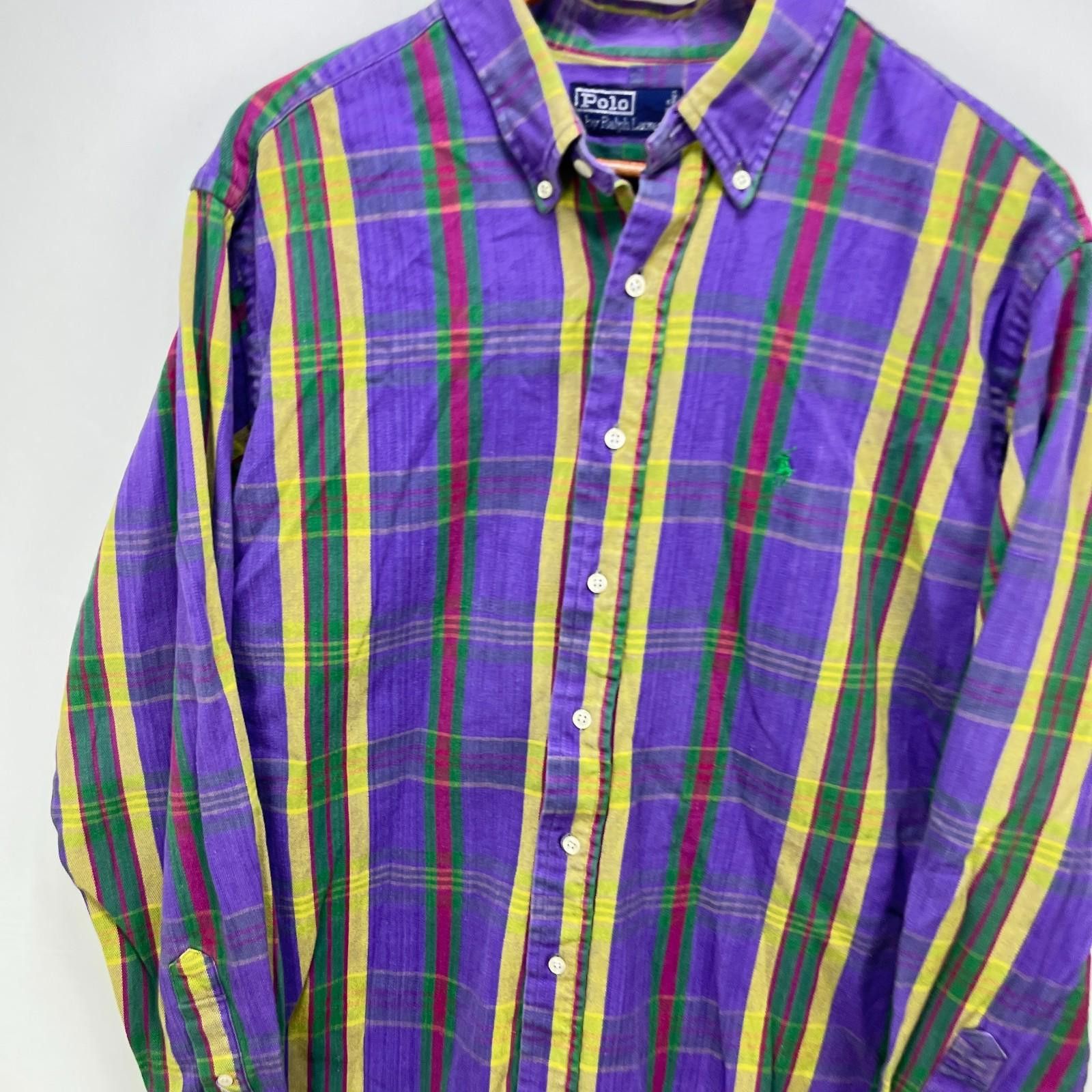 Polo Ralph Lauren Vintage 90s Polo Ralph Lauren Pony Plaid Button-Up Shirt XL Size US XL / EU 56 / 4 - 2 Thumbnail