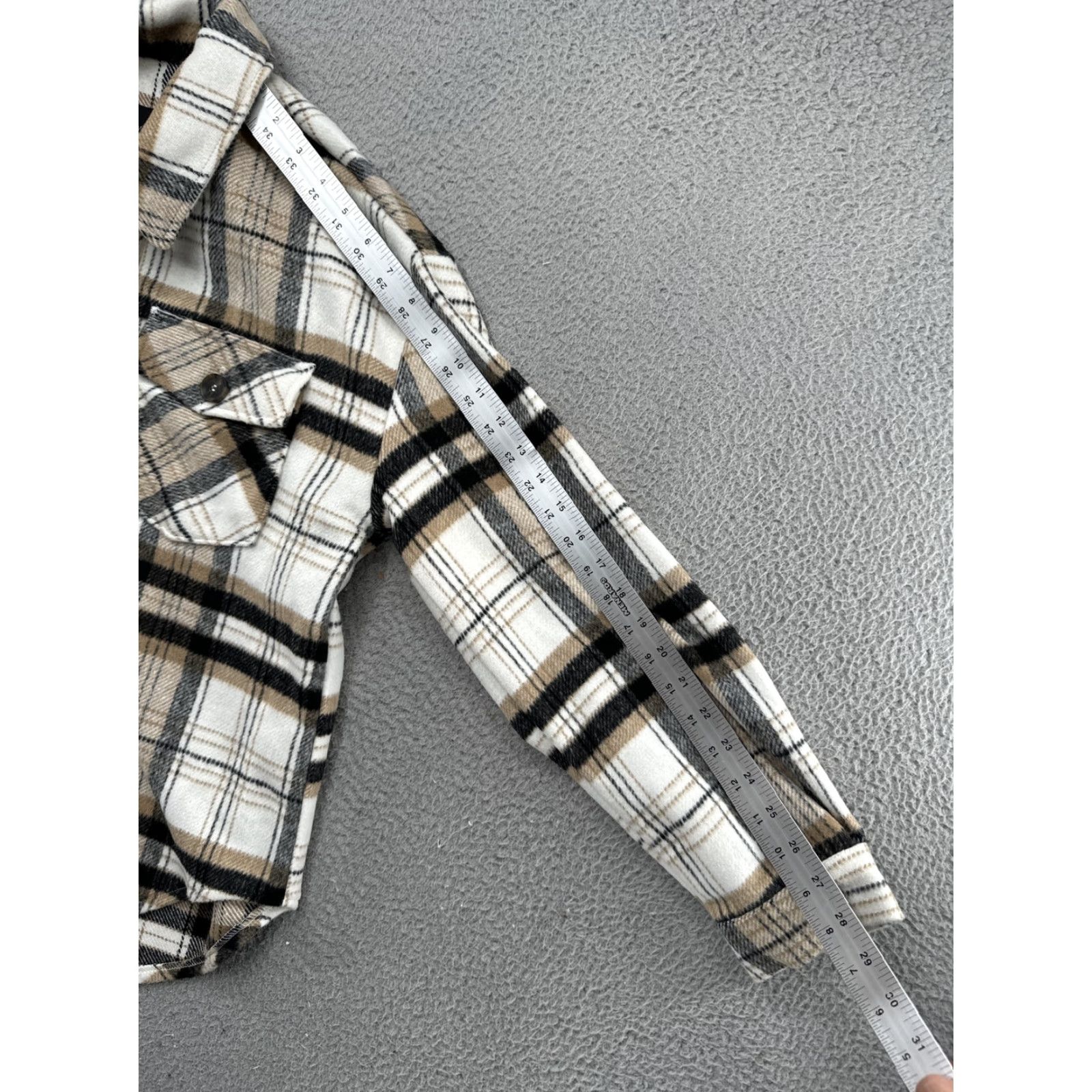 Vintage Love Tree Shacket Women’s Plaid Jacket Button Fleece Size S Tan Size S / US 4 / IT 40 - 7 Thumbnail