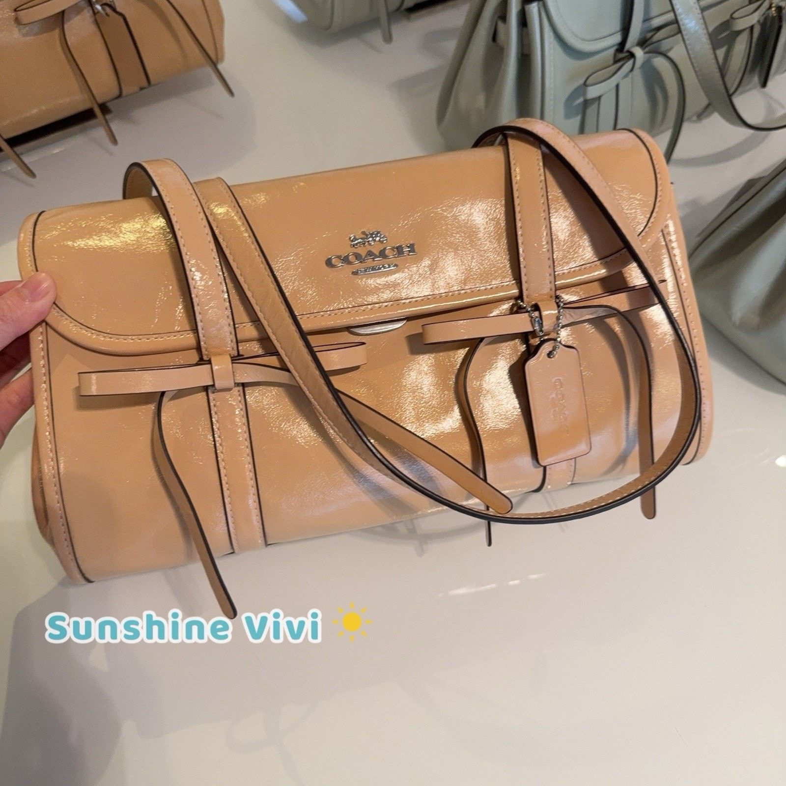 Coach NWT Coach Bridget Flap Shoulder Bag Bows CDY94 Light Sand Size ONE SIZE - 1 Thumbnail