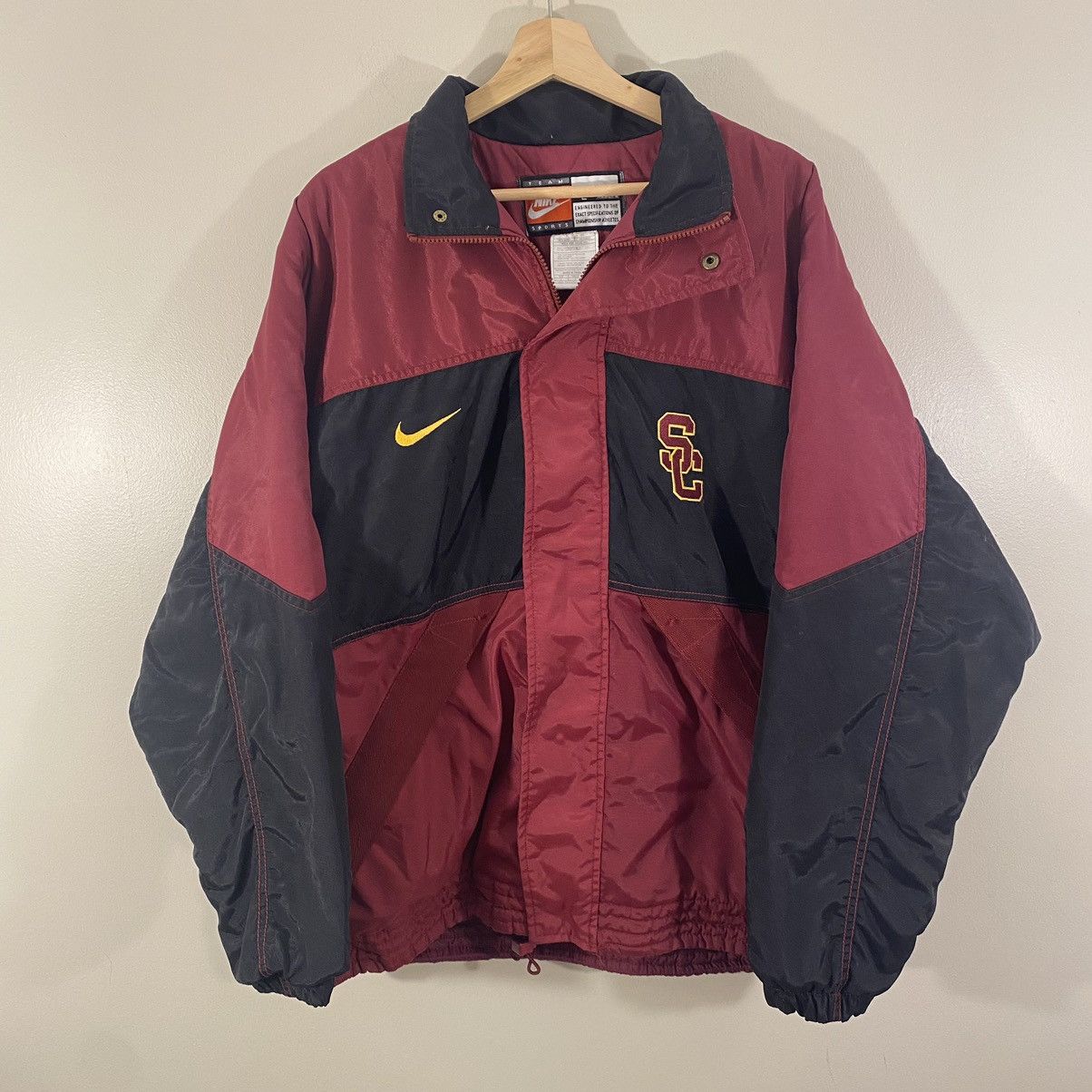 Vintage 90s Nike USC Trojans Full Zip Jacket Large