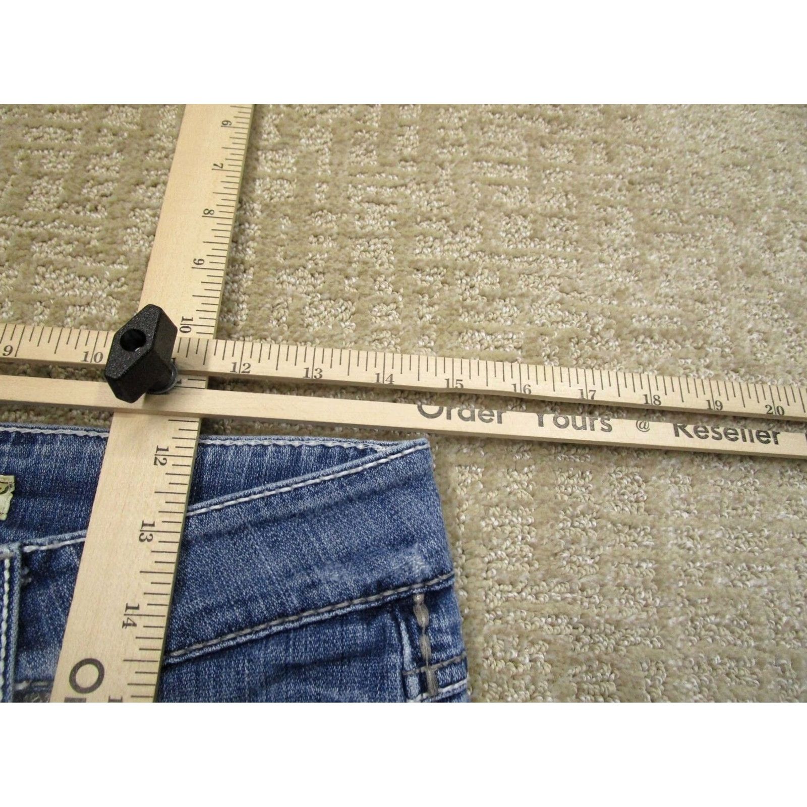 Vintage Buckle Jeans Women 29 Blue Bootcut Distressed Light Wash 5-Pocket Denim Low Rise VTG Size 29" - 7 Thumbnail