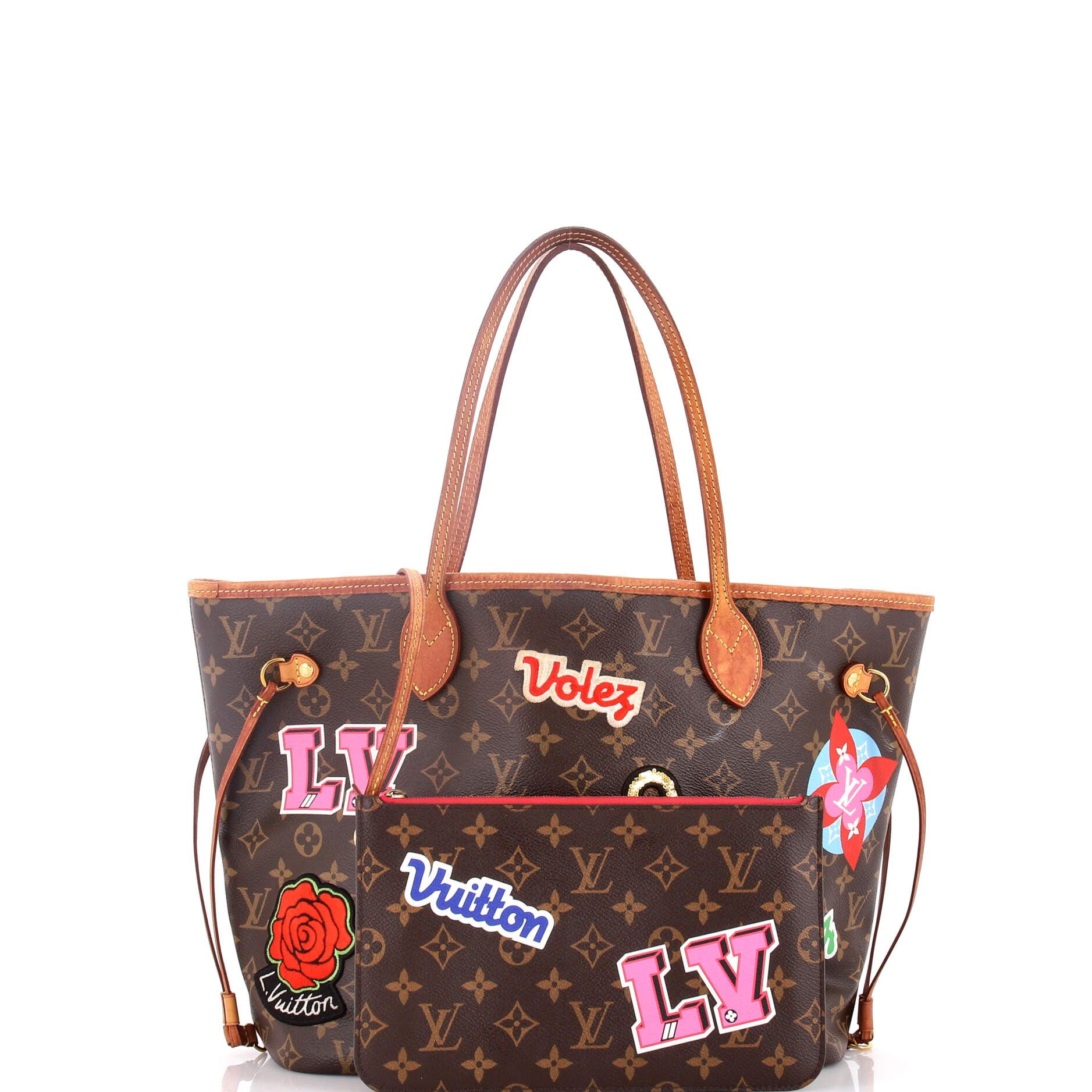 Louis Vuitton Neverfull NM Tote Limited Edition Patches Monogram Canvas MM Size ONE SIZE - 1 Thumbnail
