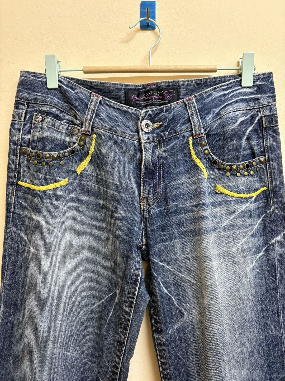 If Six Was Nine × Japanese Brand Vintage Y2k Oririn Jeans Spell Out Poem Flared Jeans Size US 32 / EU 48 - 4 Thumbnail