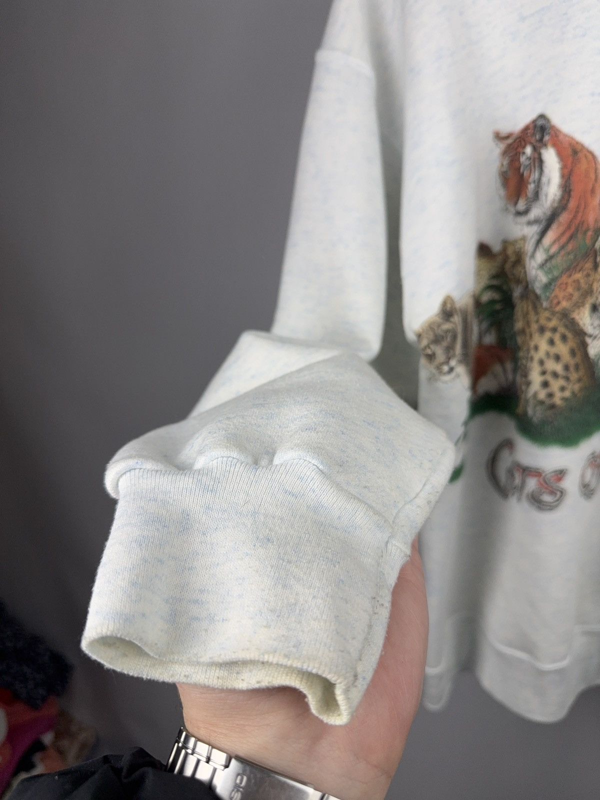 Habitat Vintage 1994 Wildlife Cat Front & Back Print Sweatshirt USA Size US L / EU 52-54 / 3 - 6 Thumbnail