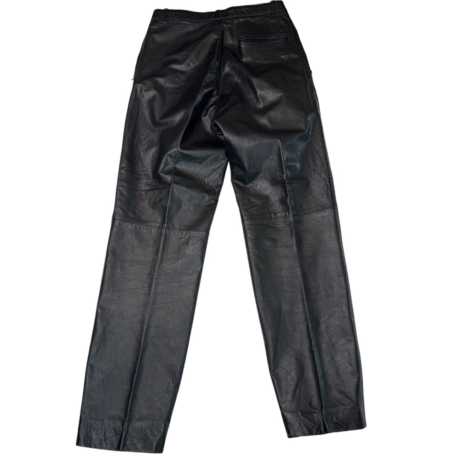 Vintage Vintage 80s 90s Pleated front Leather Pants Men’s 29 Black Size US 29 - 6 Thumbnail