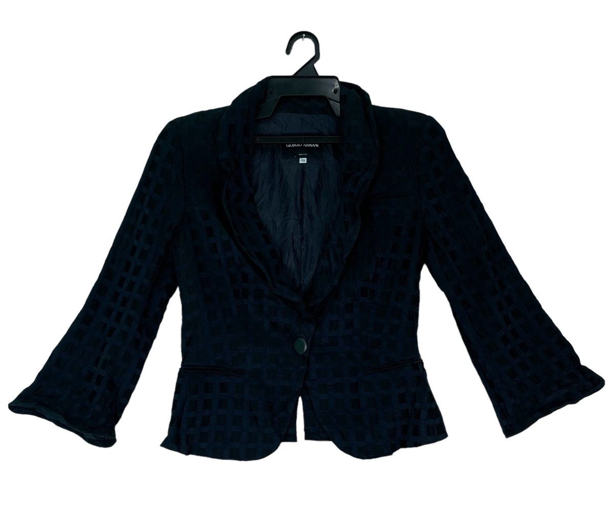 Giorgio Armani Vtg 90s Giorgio Armani mat pattern blazer jacket Size XS / US 0-2 / IT 36-38 - 1 Thumbnail