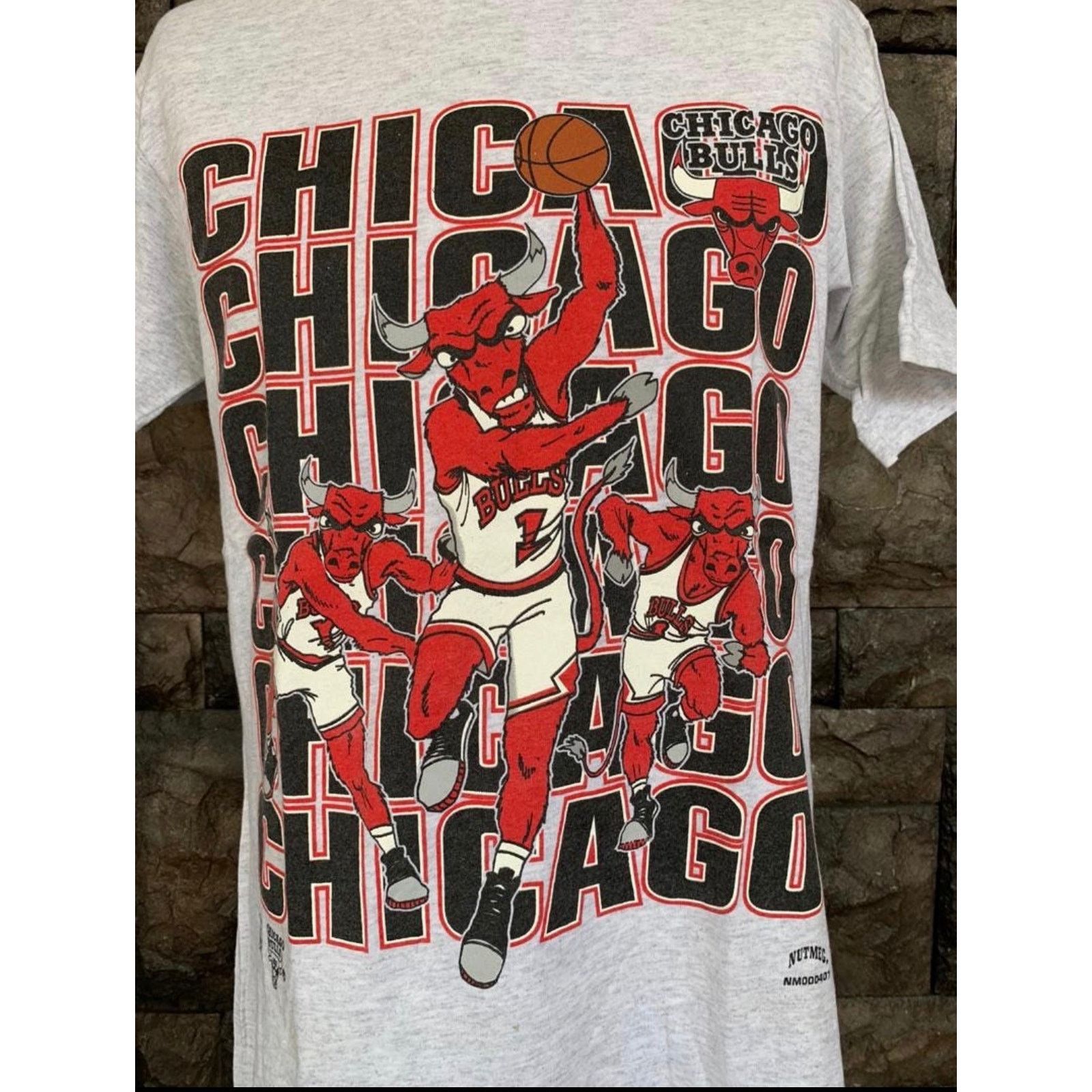 Vintage VTG Chicago Bulls Benny the Bull Nutmeg Mills Deadstock Size US L / EU 52-54 / 3 - 2 Thumbnail