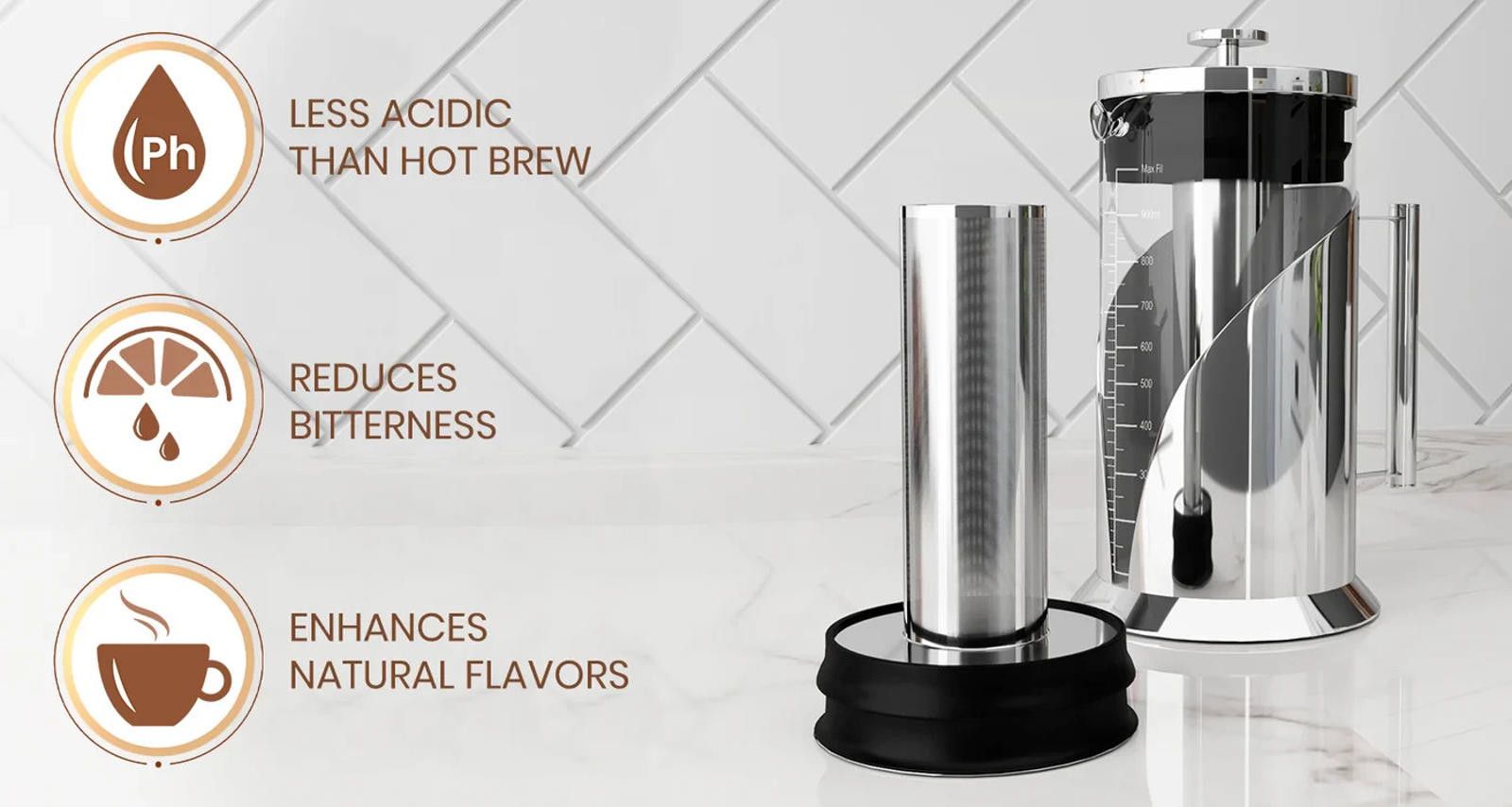 Other Cold Brew Coffee Maker Cafe du Chateau 34 oz Capacity Size ONE SIZE - 7 Thumbnail